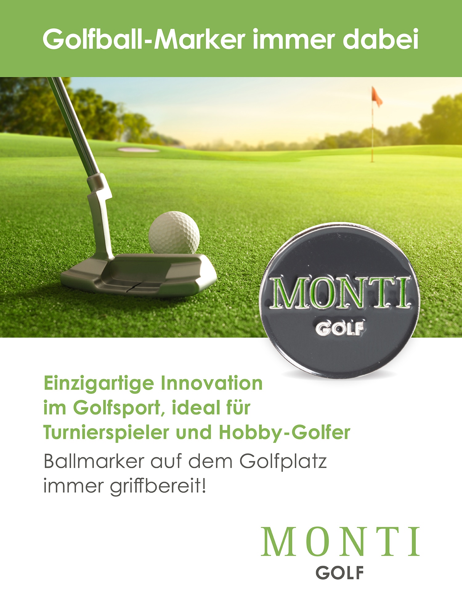 MONTI Flechtgürtel »BIRDIE«, elastisch, integrierter Ballmarker magnetisch, 3,5 cm breit