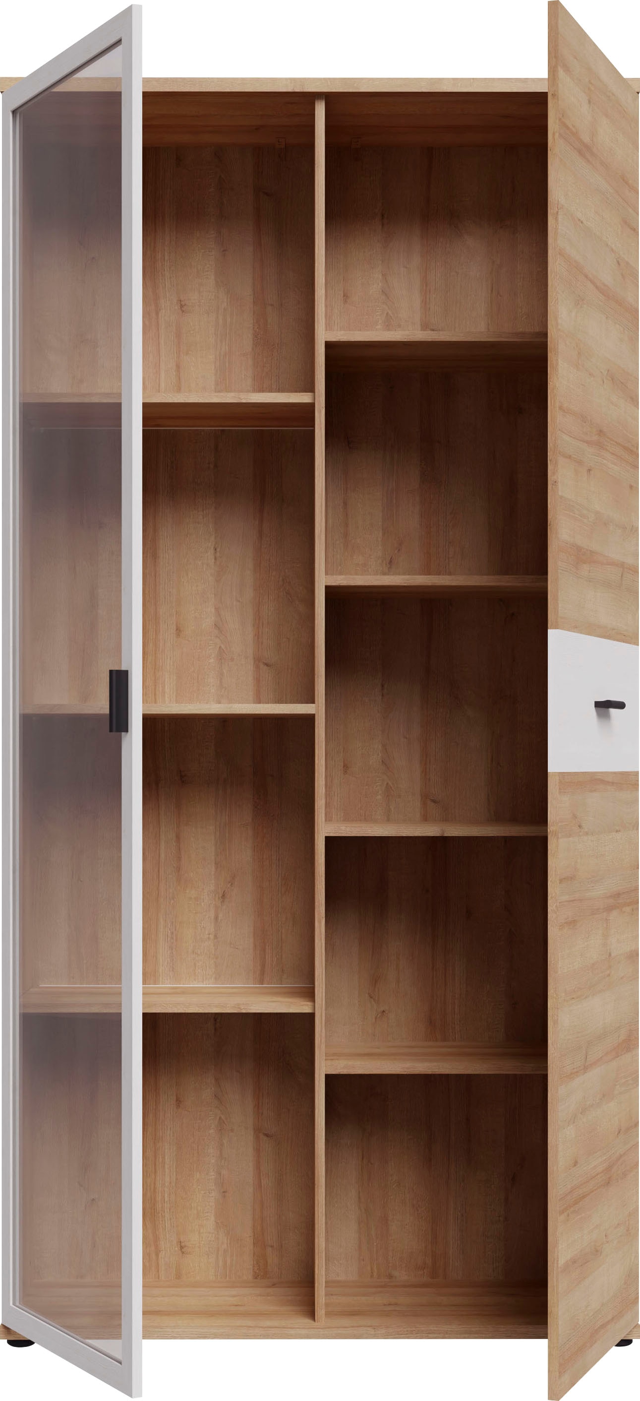 FORTE Vitrine »Chesapeak große Highboard inkl. Beleuchtung, 1 Glastür, Höhe 200 cm«, (B/H/T 99,9/198,3/34,8 cm), Highboardvitrine, Glastür, Beleuchtung inklusive, Höhe ca. 2 mtr.