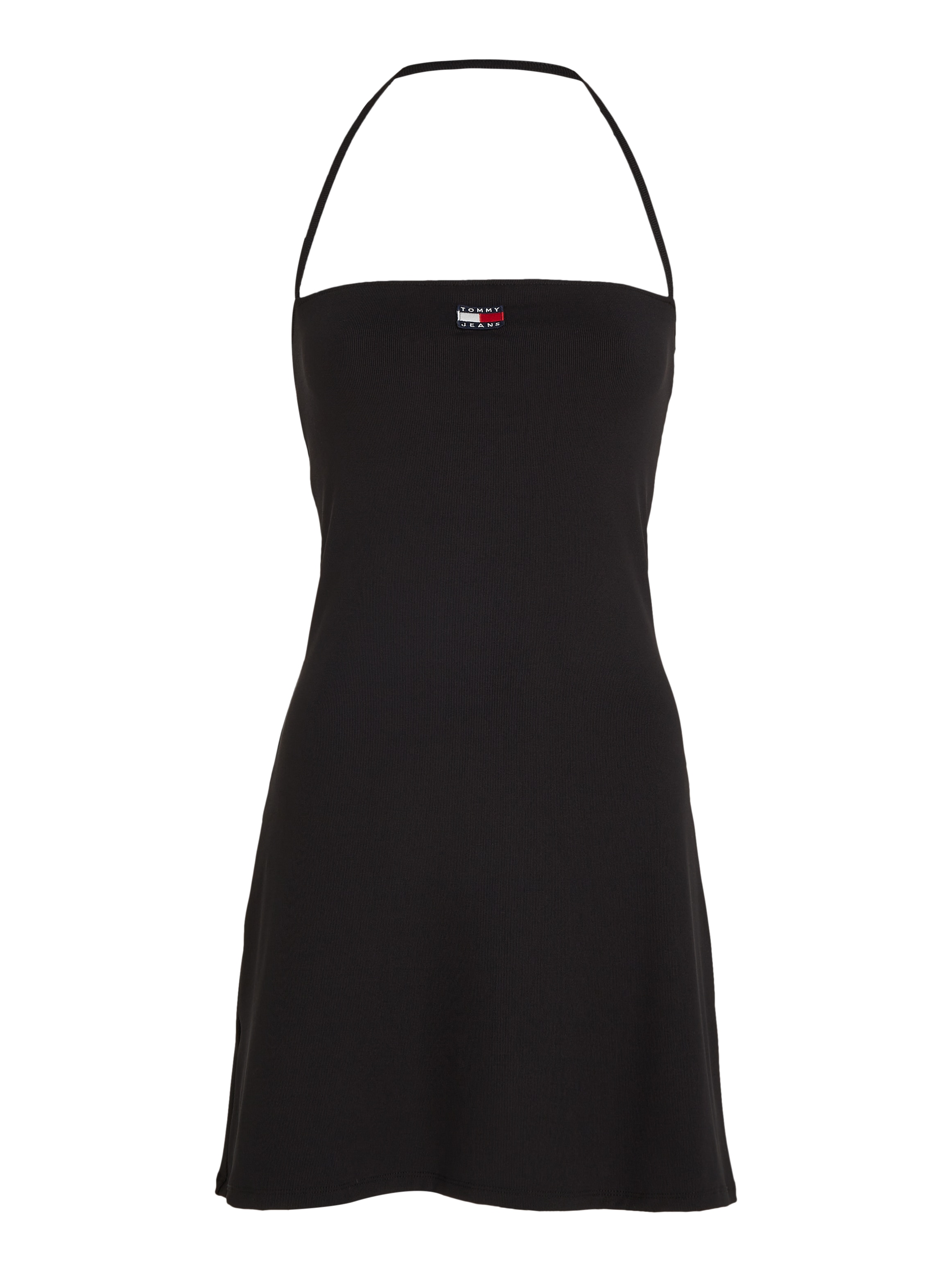 Tommy Jeans Blusenkleid »TJW FLARE MINI BADGE RIB DRESS«, mit Tommy Jeans Flagge