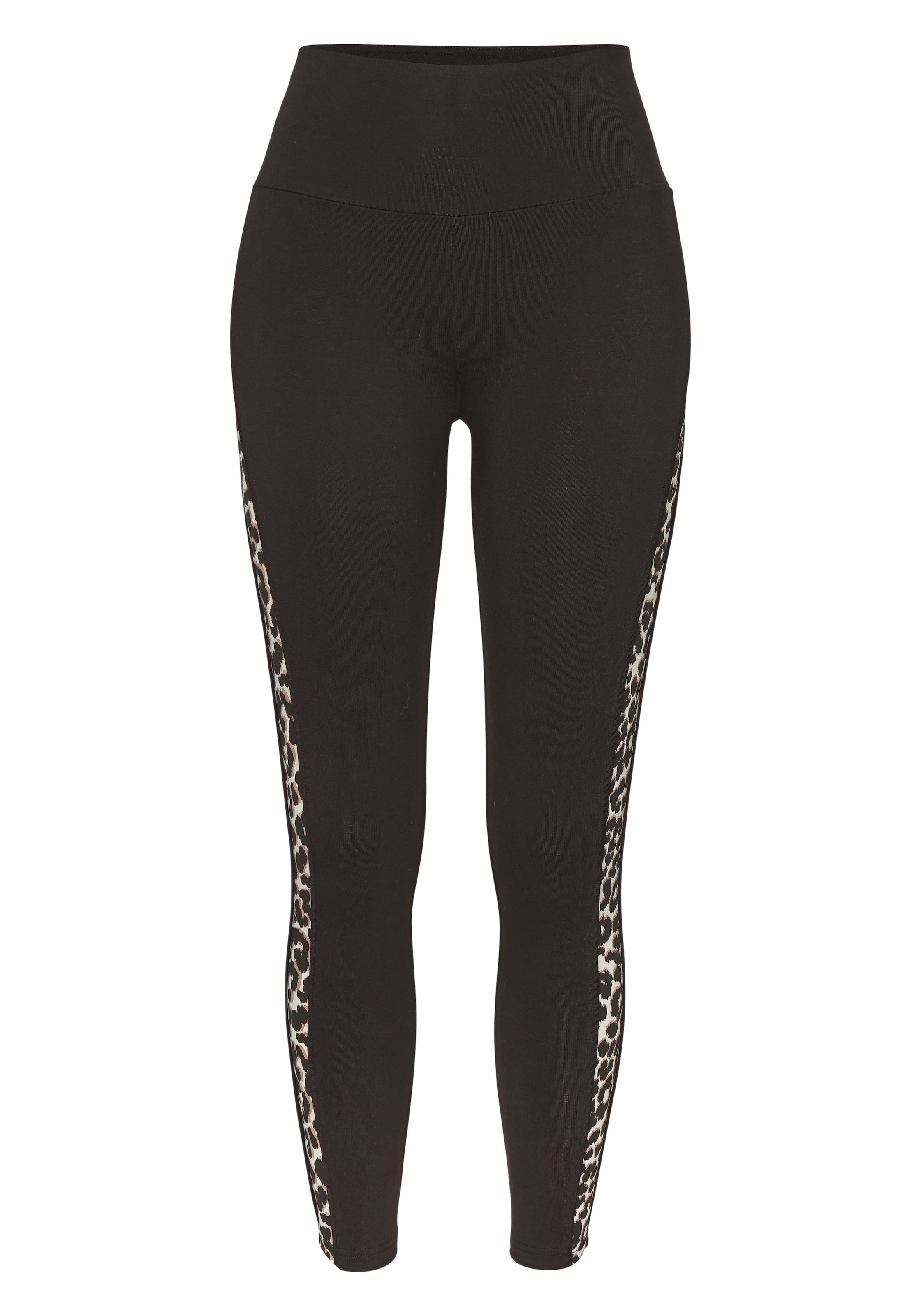 LASCANA ACTIVE Leggings, Einsätze mit Leopardenmuster an den Beinen
