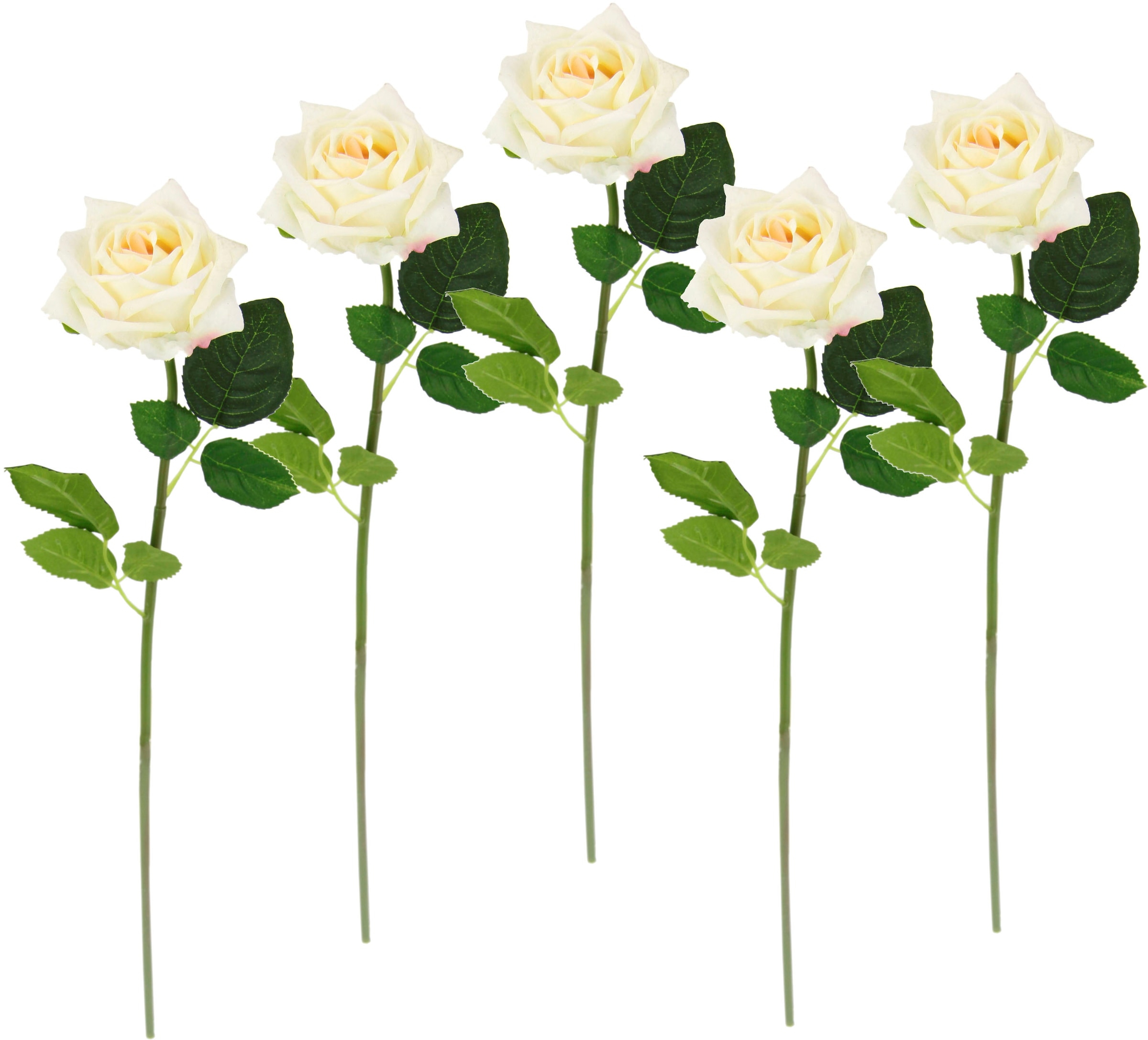 I.GE.A. Kunstblume »Rose«, 5er Set künstliche Rosen, Seidenrosen, Bouquet, Kunstzweig, Kunstrose