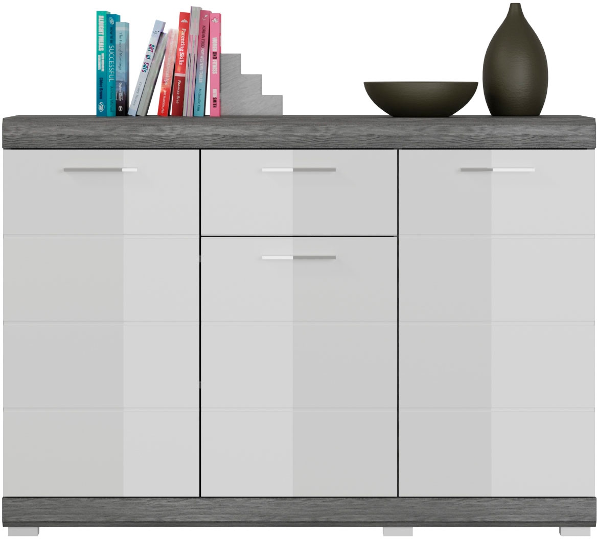 INOSIGN Kommode »Siena, Breite 120 cm, 3 Türen, 1 Schubkasten, 5 Einlegeböden, 8 Fächer«, Schuhkommode, Schuhschrank, Anrichte, Schrank, Sideboard