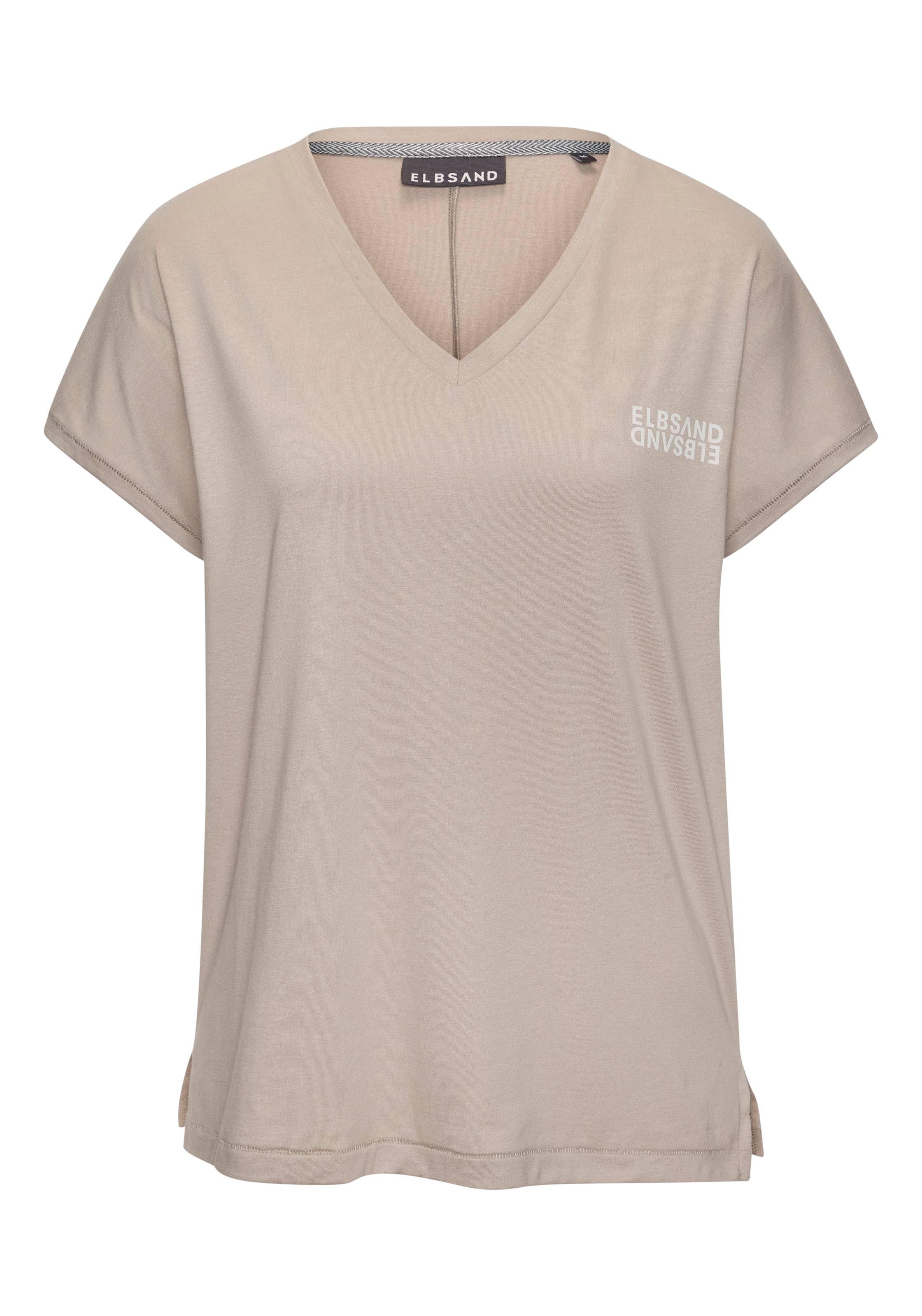Elbsand V-Shirt, mit Logoprint, Kurzarmshirt, Basic