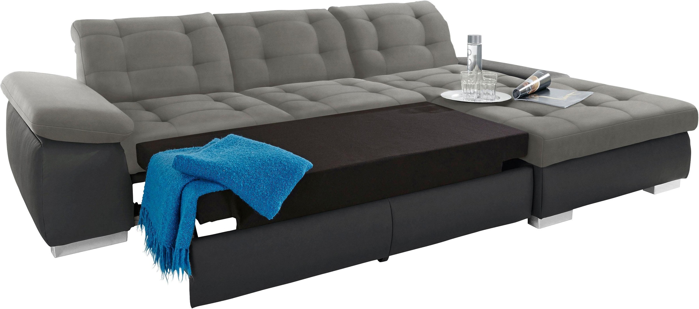 sit&more Ecksofa »Ontario L-Form«, XXL, wahlweise mit Bettfunktion