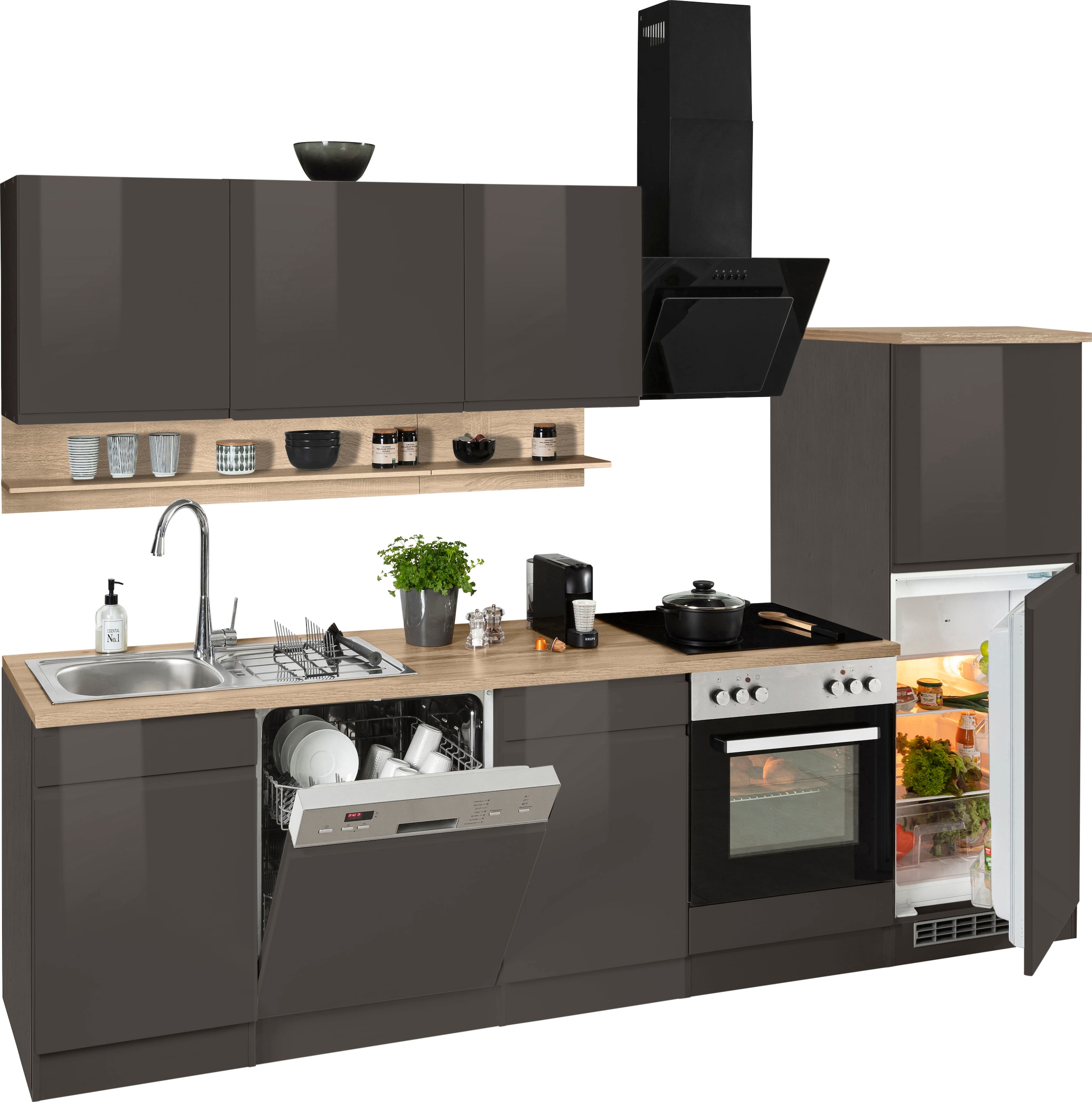 Kochstation Küche »KS-Virginia«, Breite 280 cm, wahlweise mit E-Geräten