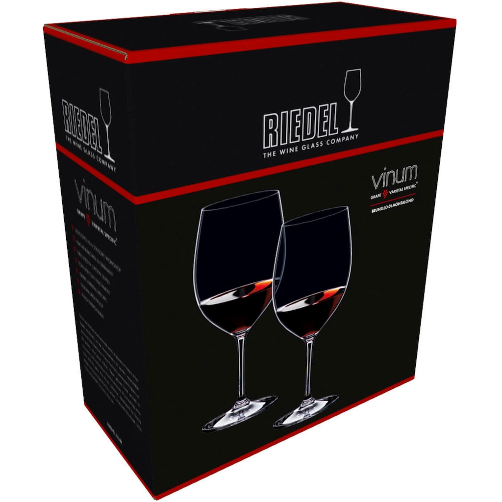 RIEDEL THE WINE GLASS COMPANY Rotweinglas »Vinum«, (Set, 2 tlg., CABERNET SAUVIGNON/MERLOT), Made in Germany, 650 ml, 2-teilig