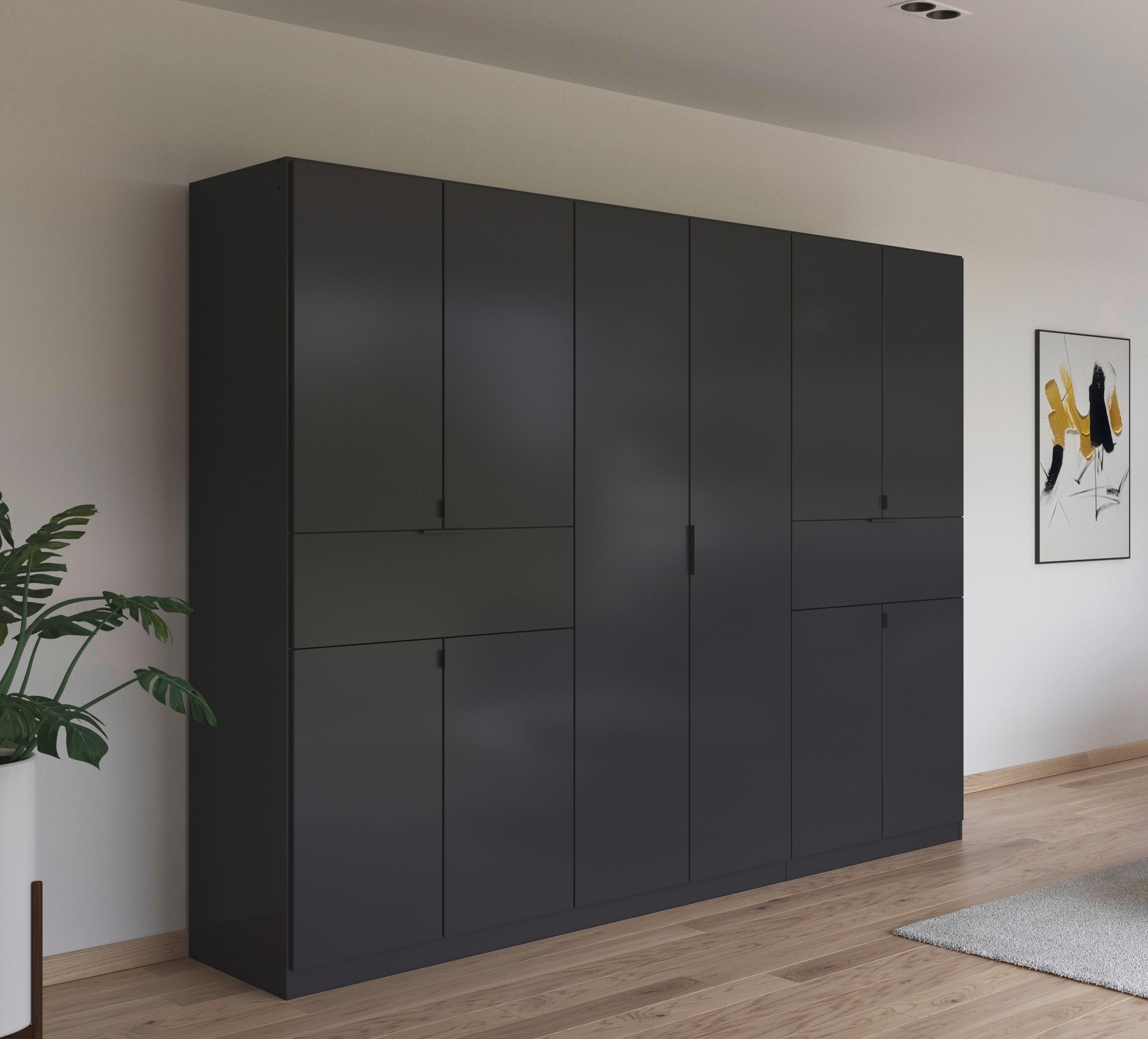 rauch Drehtürenschrank »Kleiderschrank Schrank Garderobe Wäscheschrank TICAO«, (Schubladen in der Höhe variabel positionierbar), mit 2 geräumigen Schubladen, viel Stauraum MADE IN GERMANY
