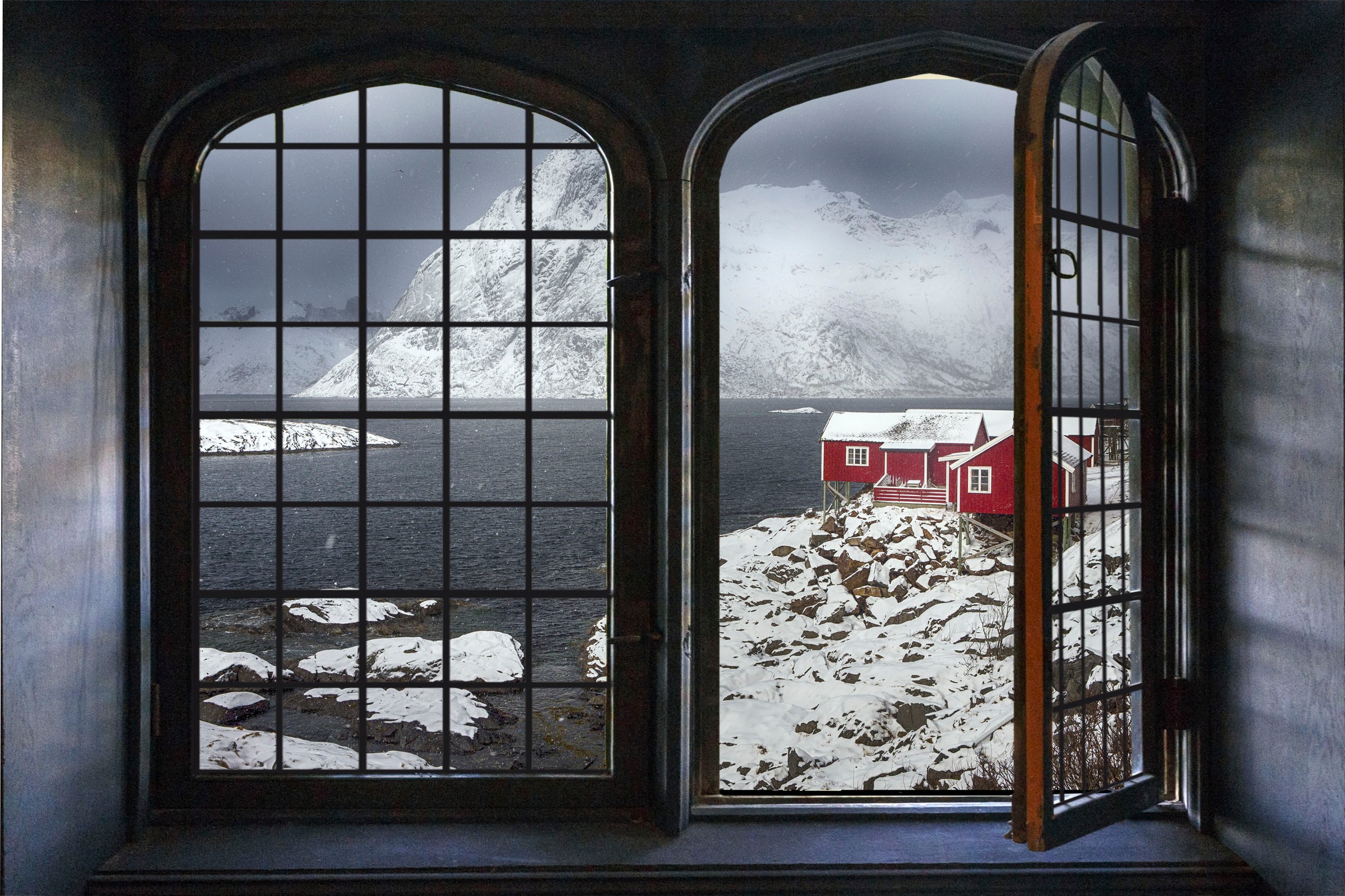 queence Wandsticker »Norwegen«, Wandsticker, Wandbild, selbstklebend, 3D, Fenster