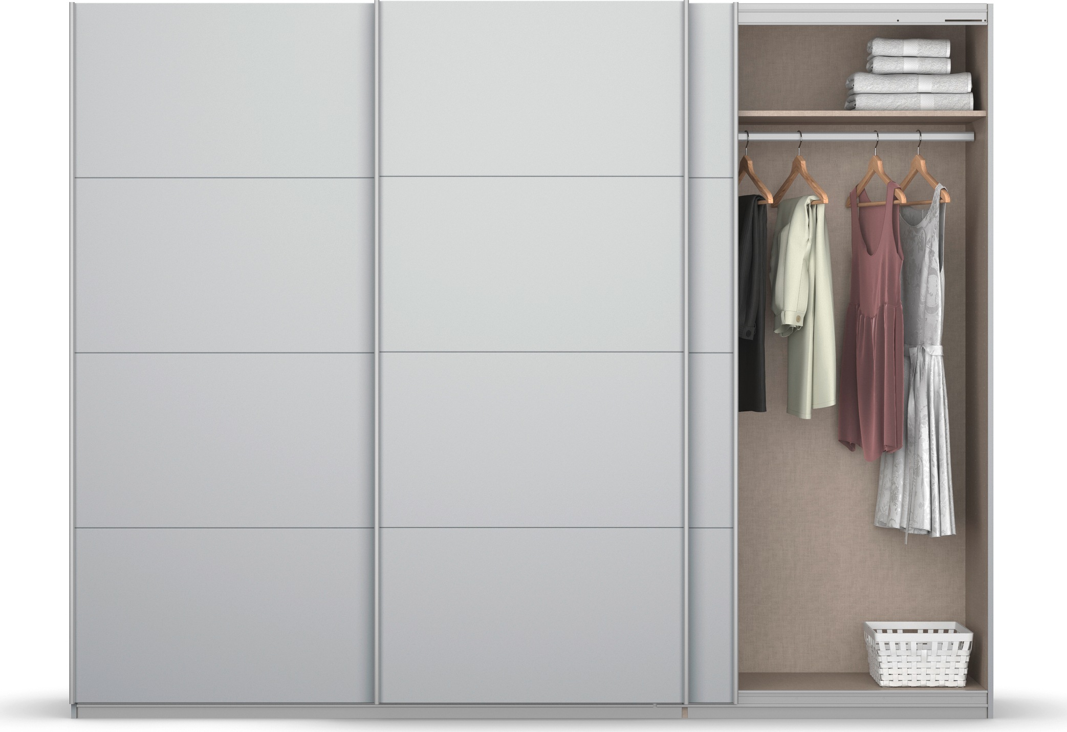 rauch Schwebetürenschrank »Koluna«, Glasfront, inkl. 2 Innenschubladen sowie extra Böden