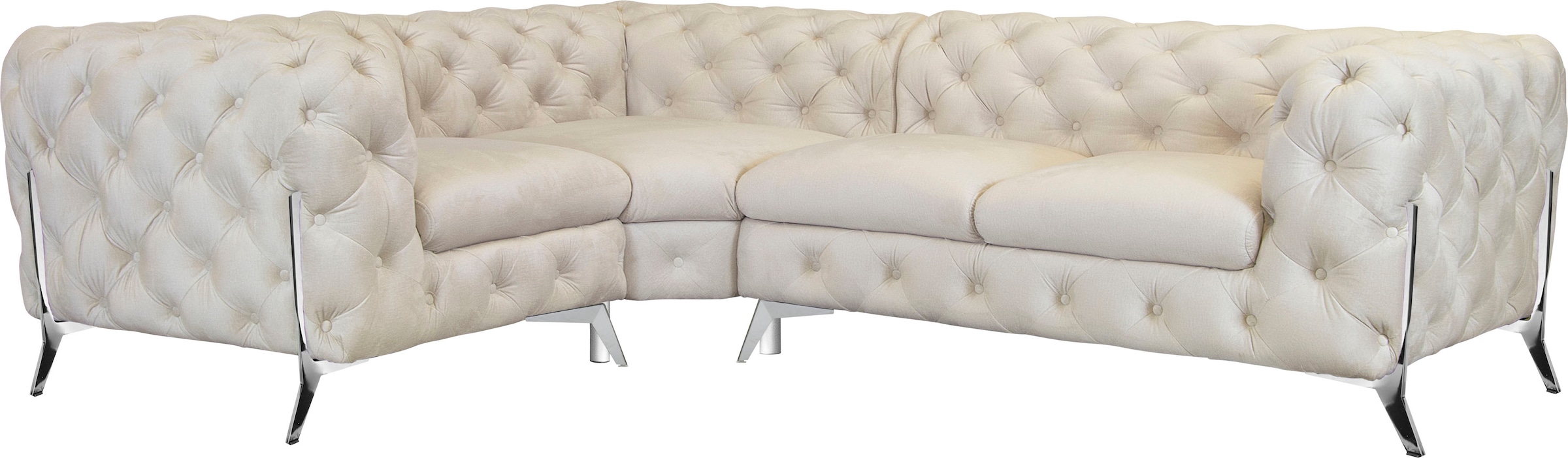 Home affaire Chesterfield-Sofa »Amaury L-Form« moderne Chersterfield-Optik, günstig online kaufen