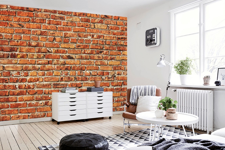 Papermoon Fototapete »Red Brick Wall«