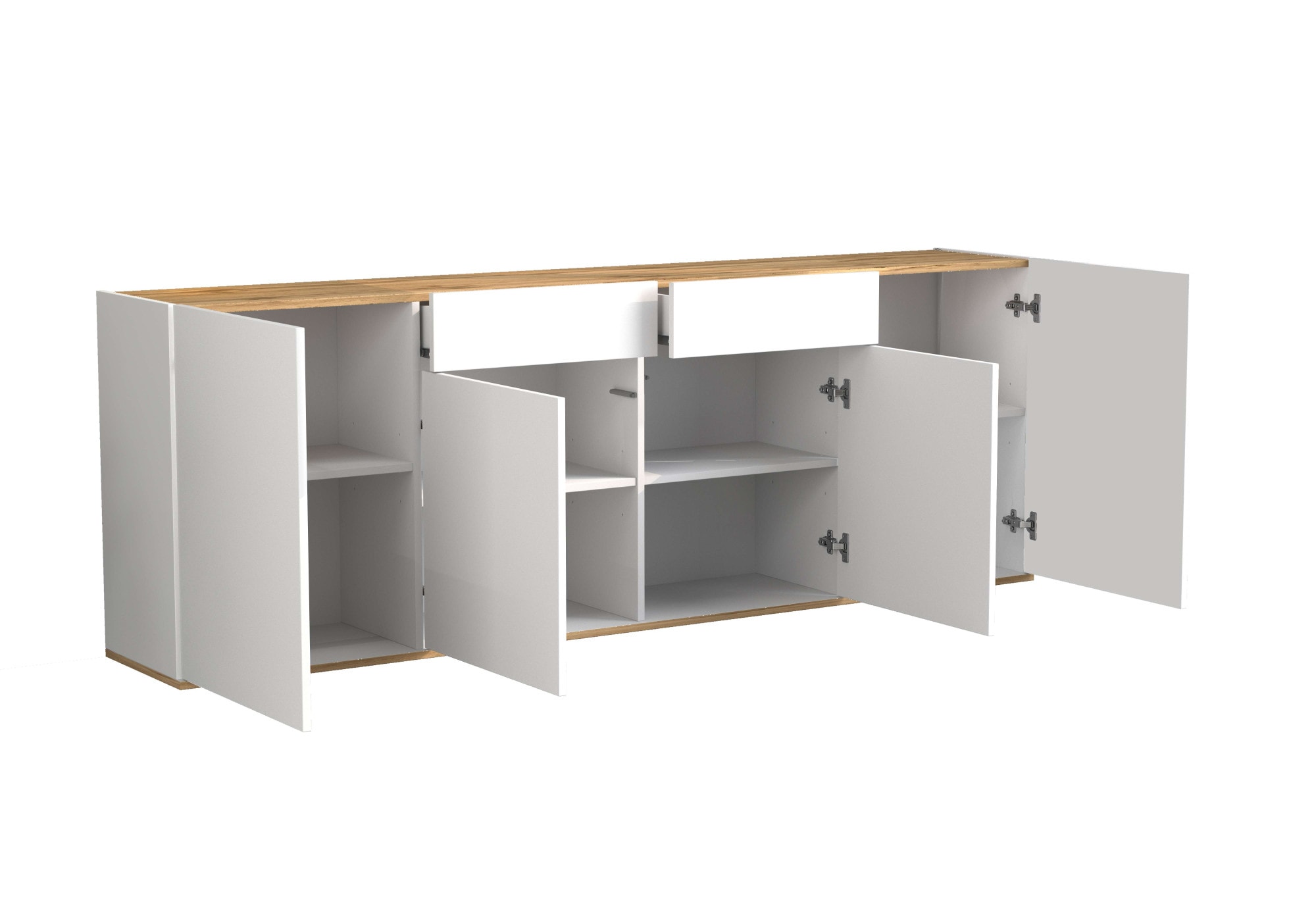 INOSIGN Sideboard »GARDA Sideboard,Kommode, Schrank, Kredenz Grifflos mit Push to Open«, (1 St.), 4 Türen, 2 Schubladen, grifflos Breite 200 cm