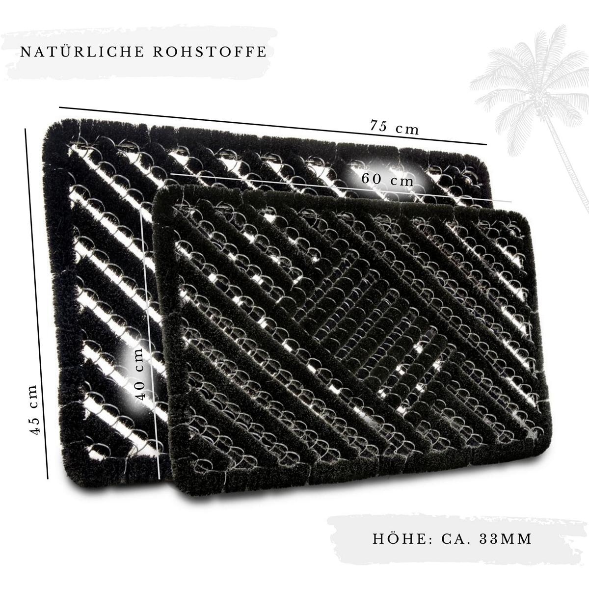 HANSE Home Fußmatte »Grid Brushes Mat, Türmatte«, rechteckig, 33 mm Höhe, Gitter, Robust, Bürsten, Innen, Außen, Schmutzabtreter, Wetterfest