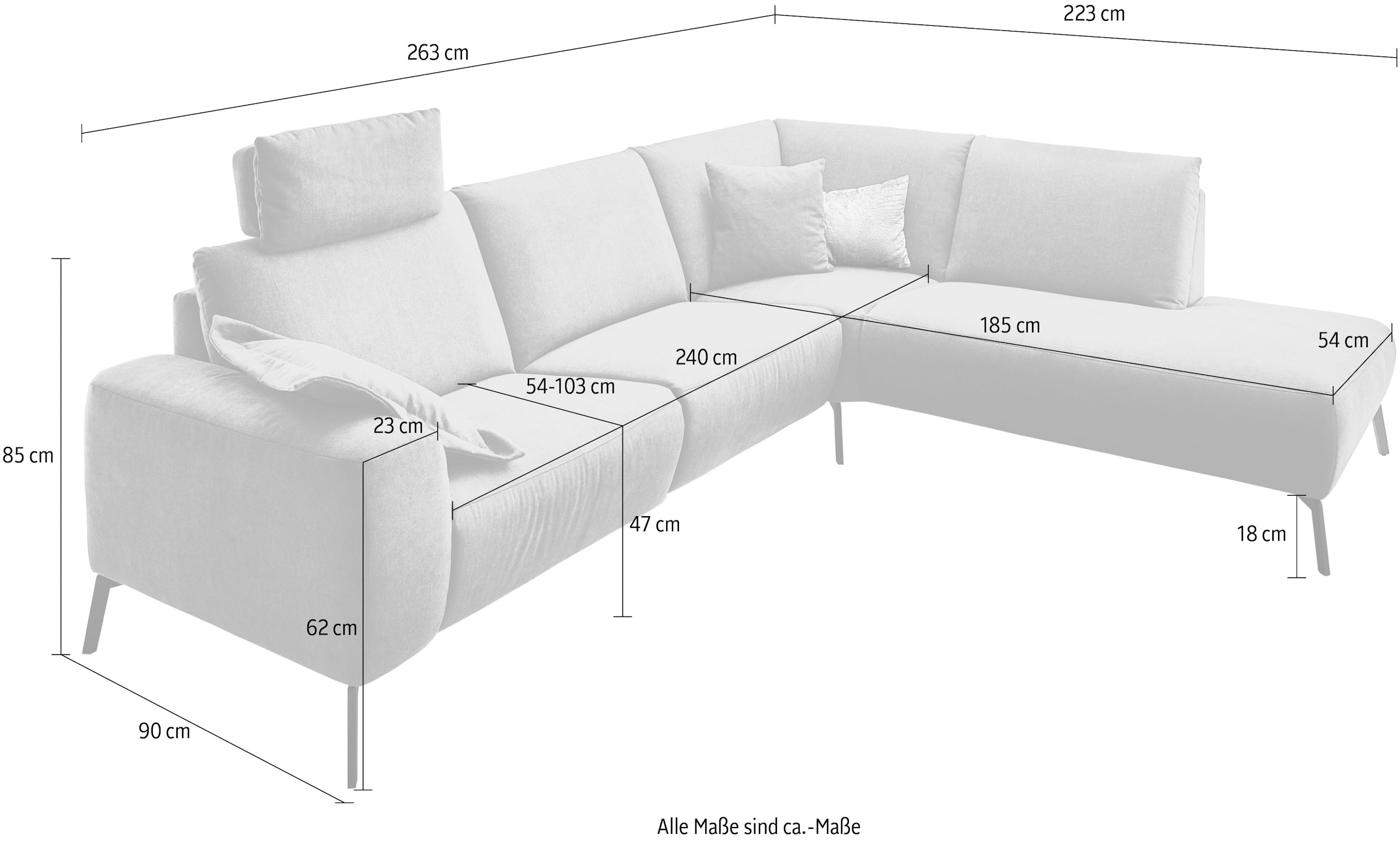INOSIGN Ecksofa »Bellini L-Form«, incl. motorischer Relaxfunktio, wahlweise Easy Care-Bezug