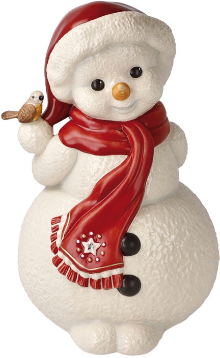 Goebel Schneemann »Weihnachtsfigur - Fröhlicher Winterfreund, Höhe ca. 22 cm«, Sammlerfigur, Weihnachtsdeko, Dekofigur aus Steingut, mit Zertifikat