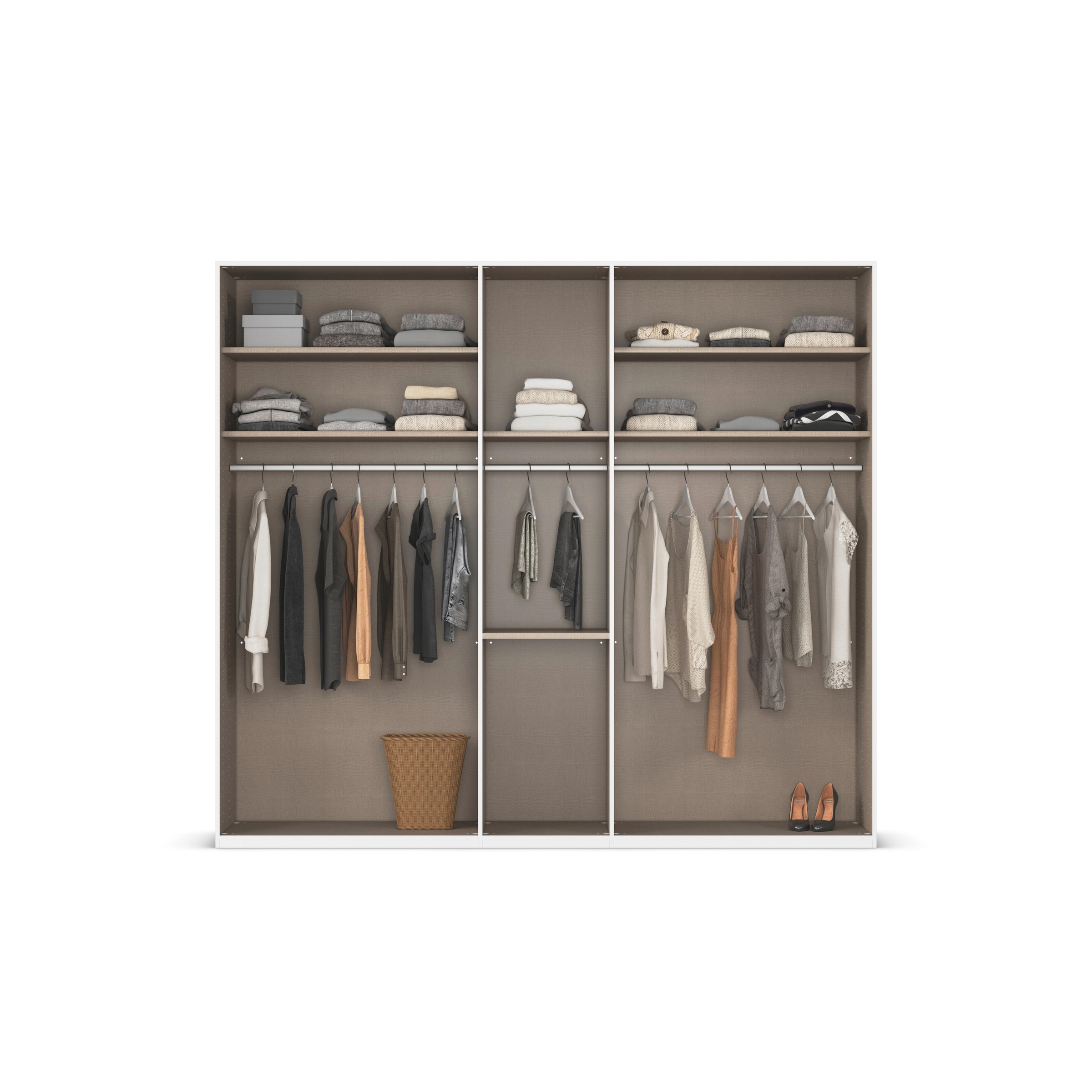 rauch Drehtürenschrank »Kleiderschrank Schrank Garderobe Schlafzimmerschrank EVELYN«, (in 2 Höhen 197 oder 210 cm erhältlich), in elegantem Stil mit Schubladen 3 Breiten und 2 Höhen MADE IN GERMANY