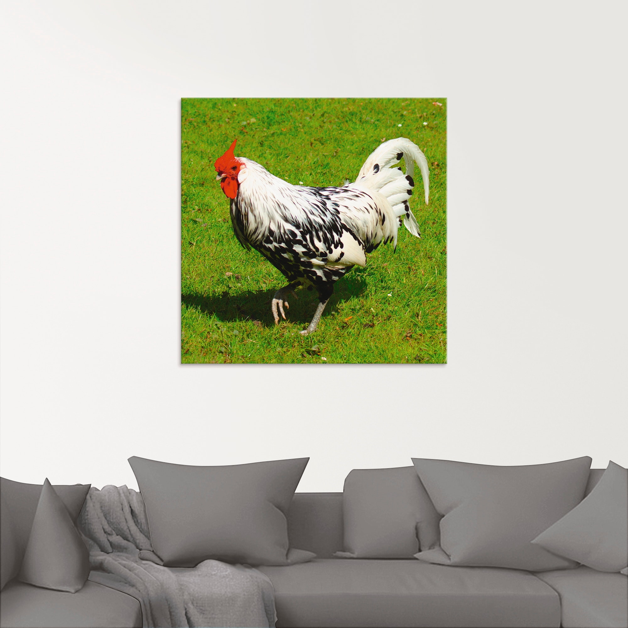 Artland Glasbild »Gepunktetes Huhn« Vögel 1 Stk. tlg. in verschiedenen Größen
