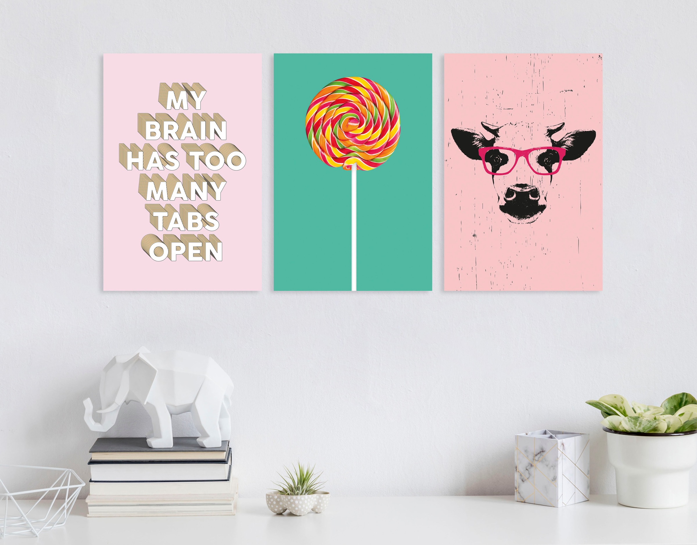 queence Leinwandbild »Spruch Brain«, Kunst-Modern-Schriftzug-Sprüche & Text günstig online kaufen