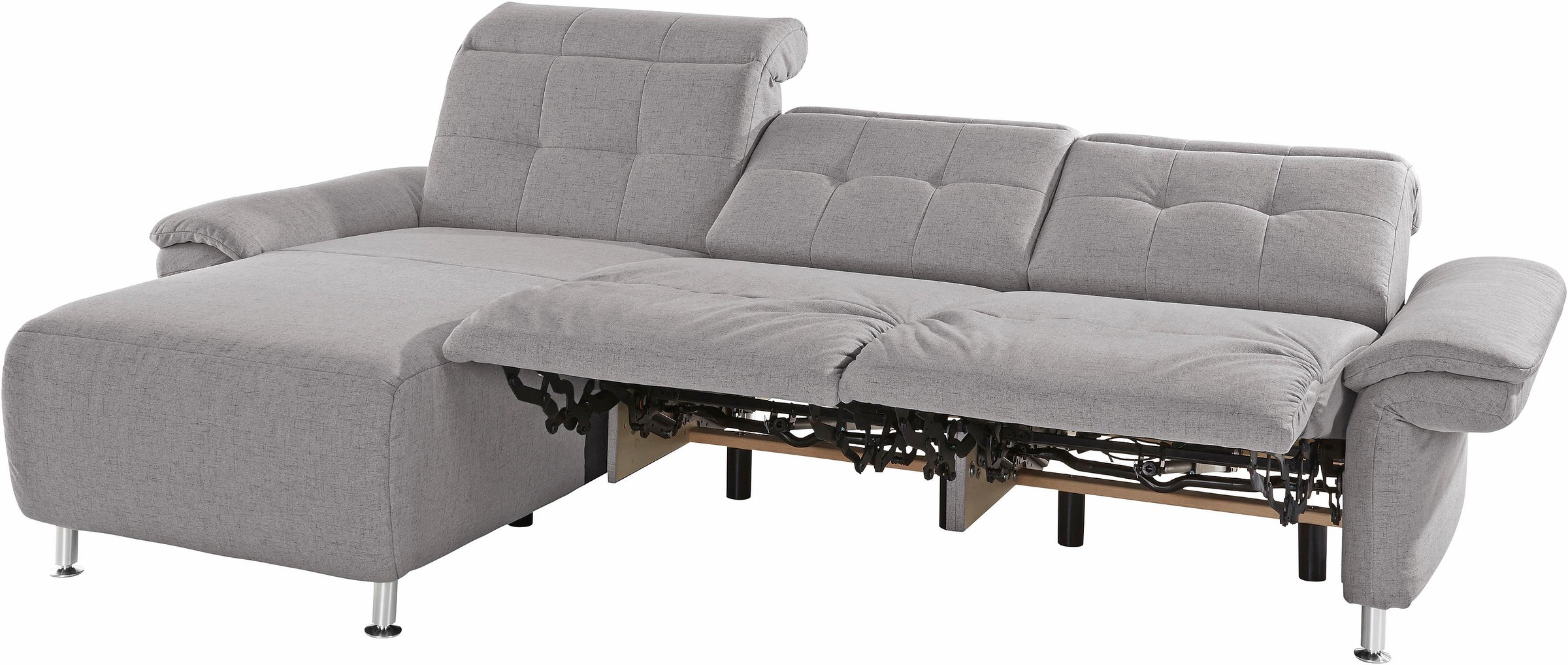 Places of Style Ecksofa »Manhattan L-Form«, 2 Sitze mit elektrischer Relaxfunktion, verstellbare Armlehnen
