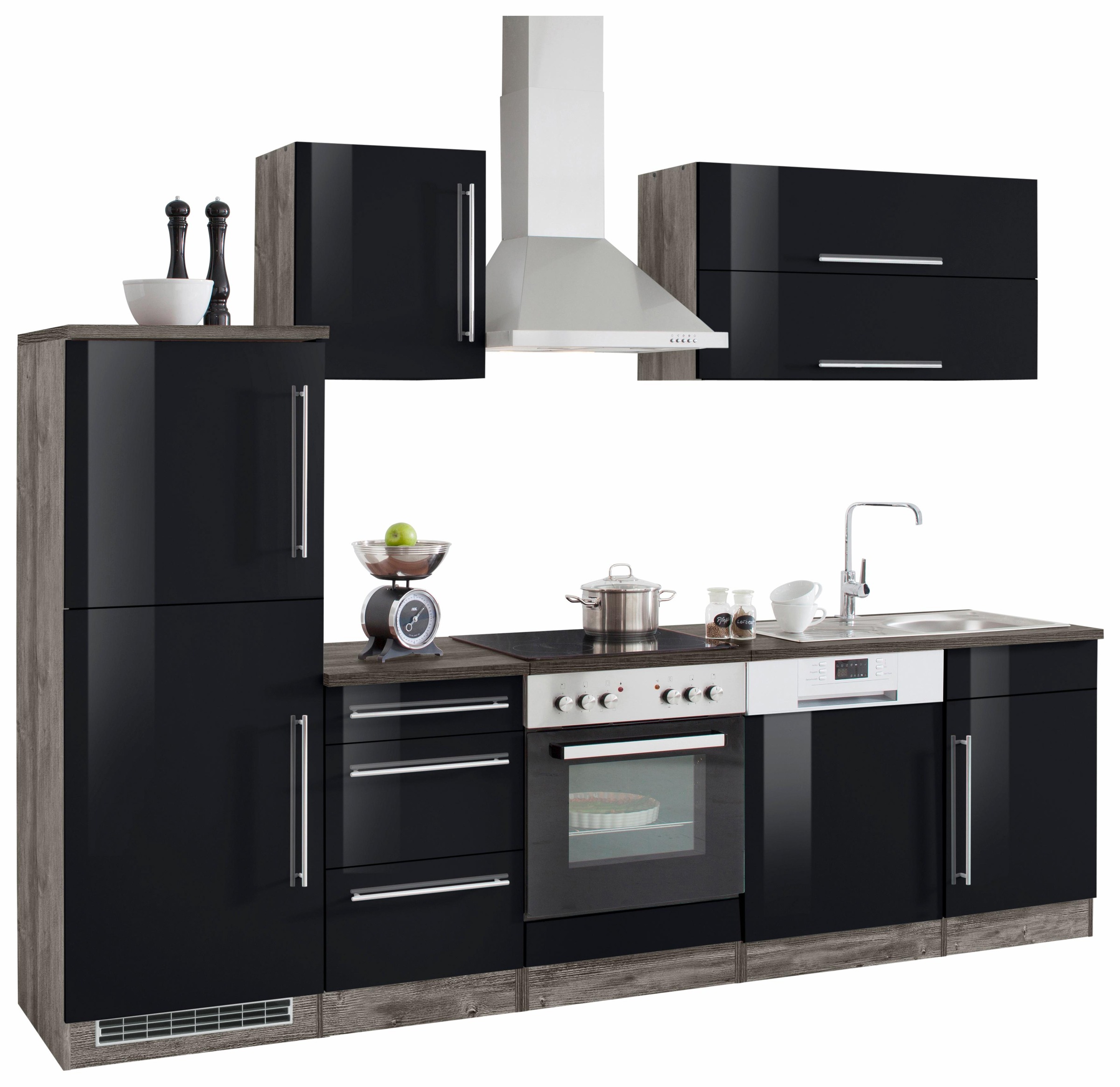 KOCHSTATION Küchenzeile »KS-Samos« Breite 280 cm, wahlweise mit E-Geräten, günstig online kaufen