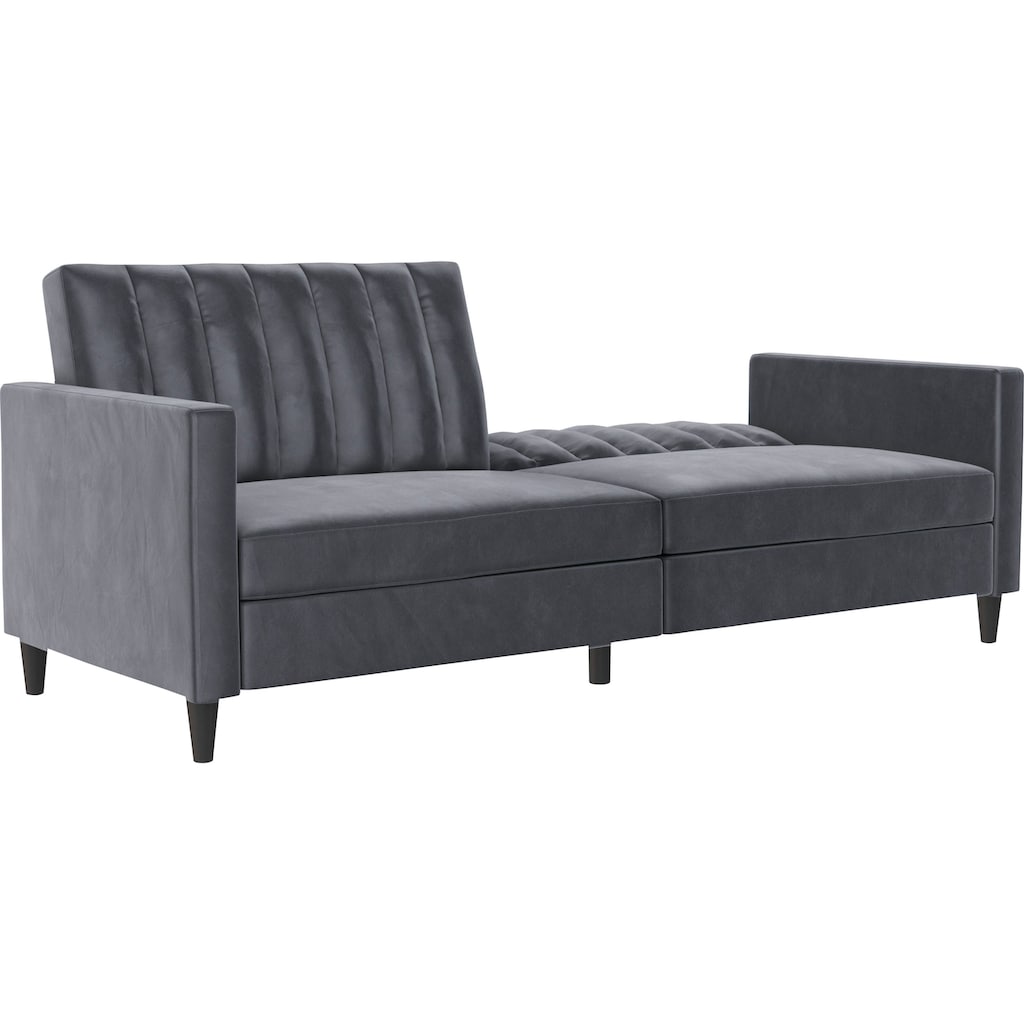 Dorel Home 3-Sitzer »Celine«, Sofa mit Bettfunktion, Rückenlehne 2-teilig und 3-fach verstellbar, schwarze Beine, in verschiedenen Größen, Bezugsqualitäten und Farbvarianten erhältlich, Sitzhöhe 43 cm