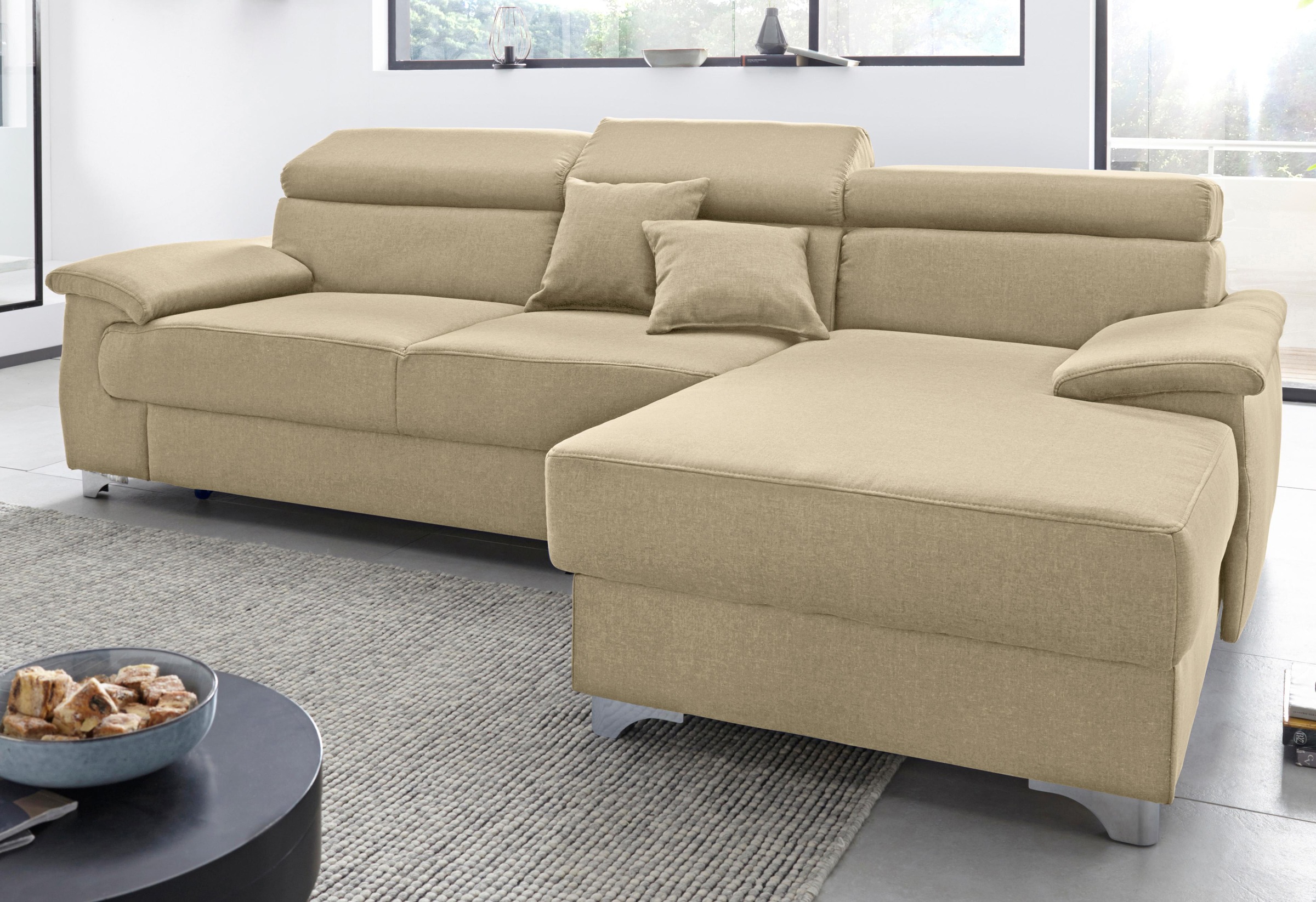 DOMO collection Ecksofa »Mira, inklusive Kopfteilverstellung für mehr Wohlf günstig online kaufen