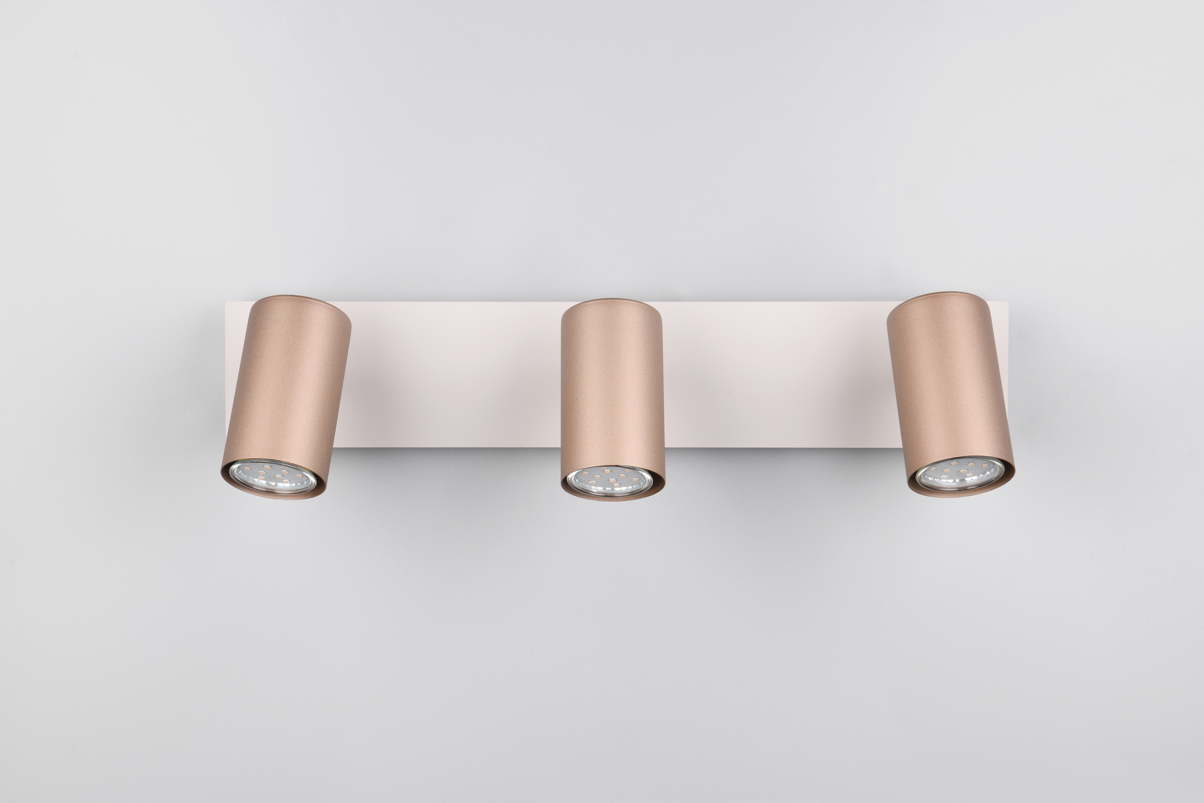 TRIO Leuchten Deckenstrahler »MARLEY, GU10 Deckenspot 1-flammig, exkl 3x GU10 max 35W, Wandspot«, 3 flammig, Leuchtmittel GU10 | Leuchtmittel wechselbar, flexibel verstellbarer GU10 Deckenspot in coffee + warm grey, 48x9 cm
