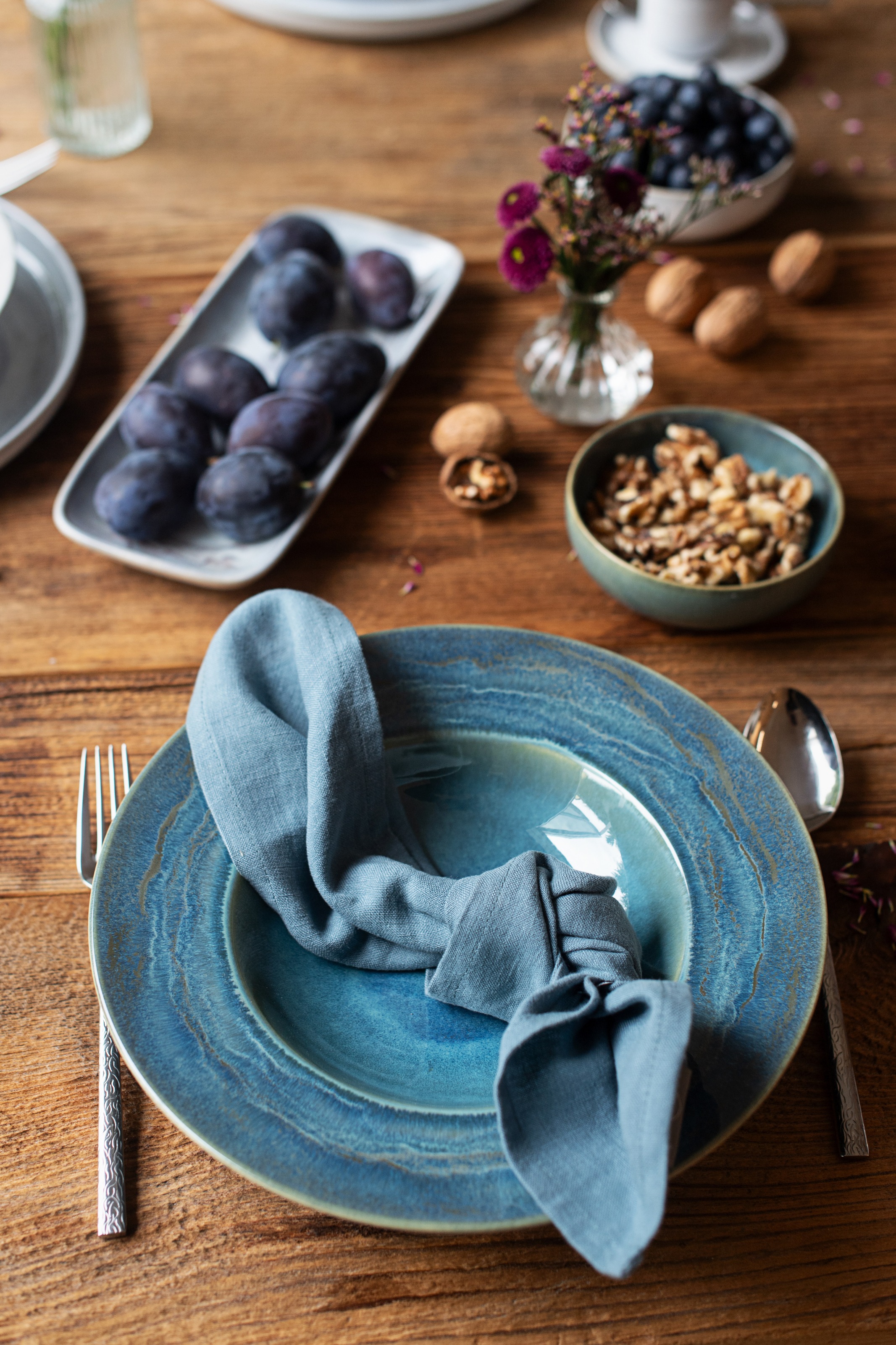 gipfelstück Pastateller »Tiefer See« Scandi-Style, glänzende Reaktivglasur, jedes Stück ein Unikat