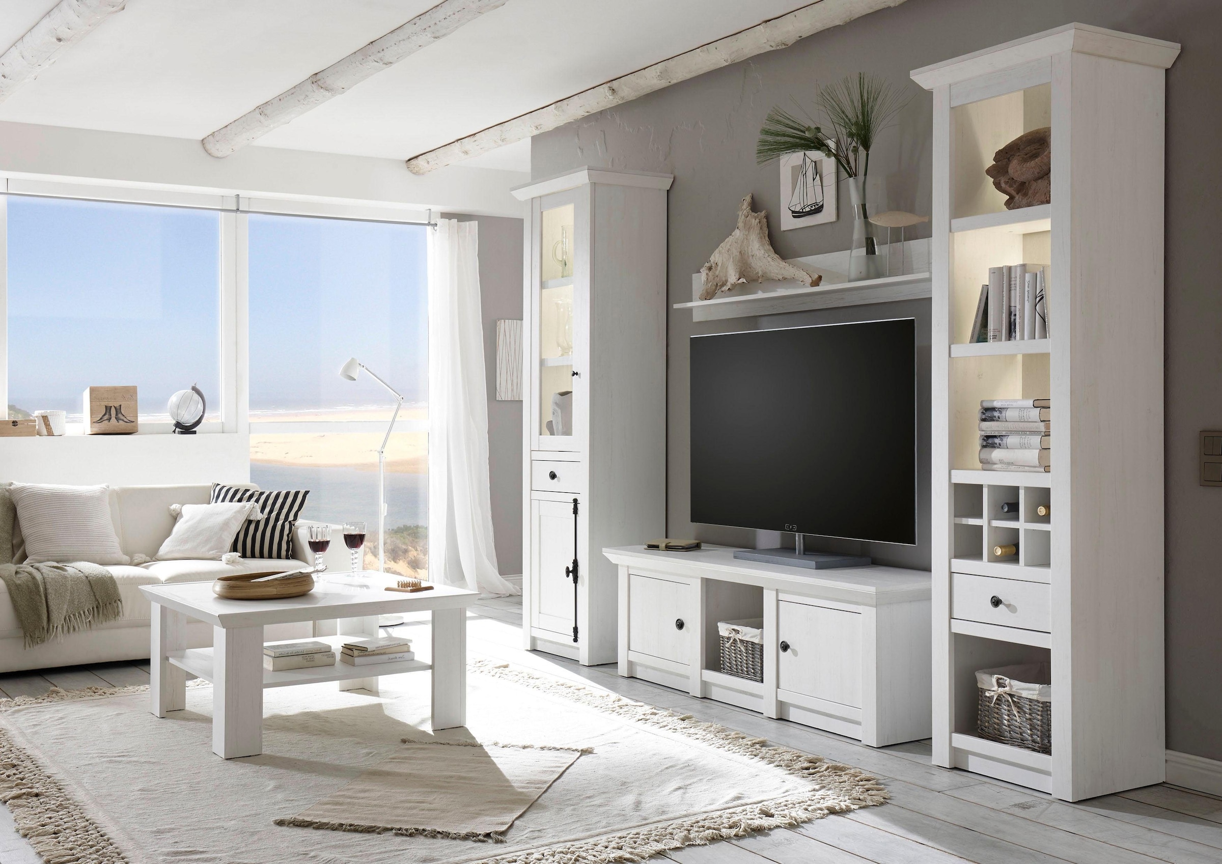 Home affaire Wohnwand »California« Besteht aus 1 Standregal, 1 Vitrine, 1 L günstig online kaufen
