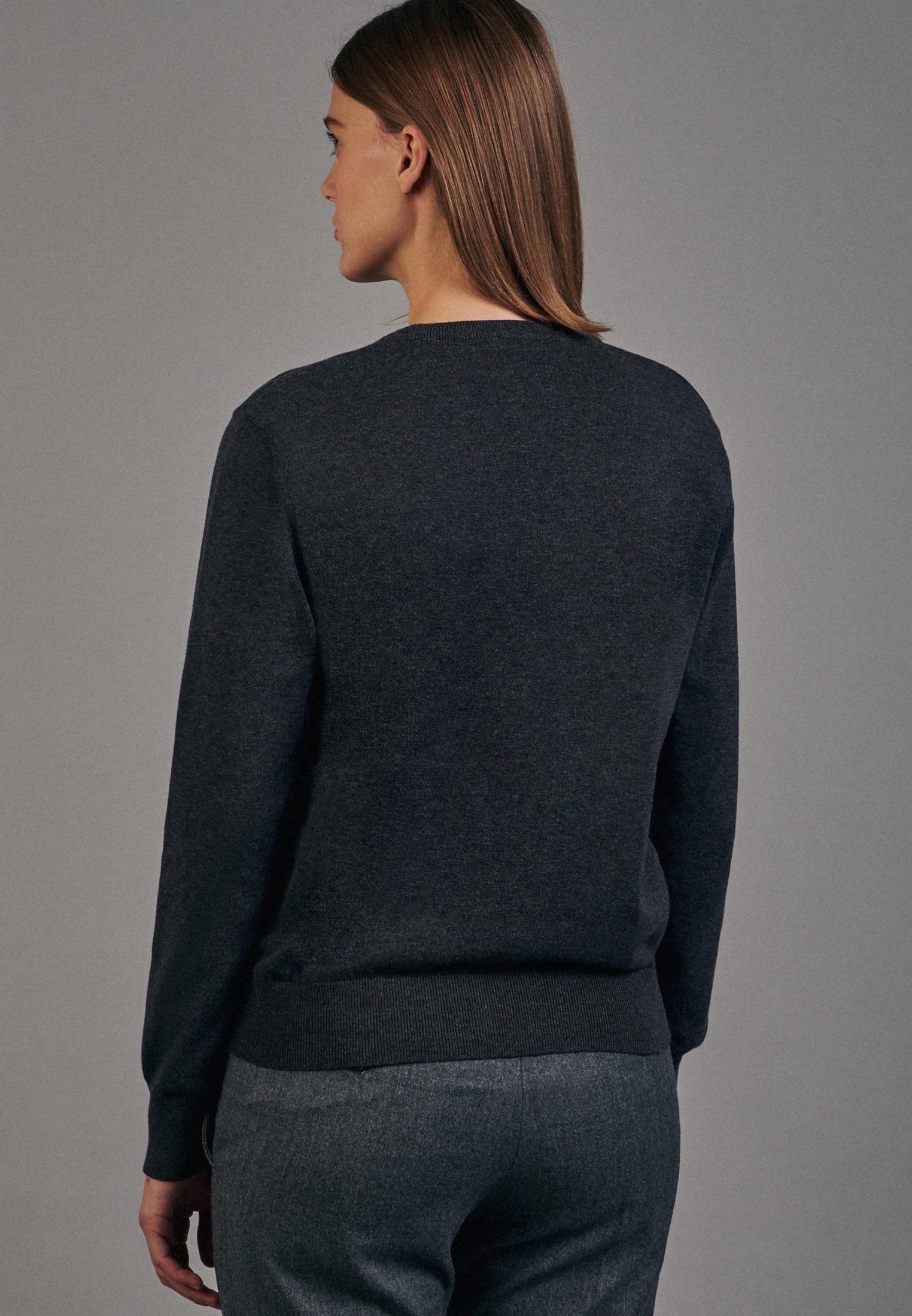 seidensticker Strickpullover »Schwarze Rose«, Langarm Rundhals Uni