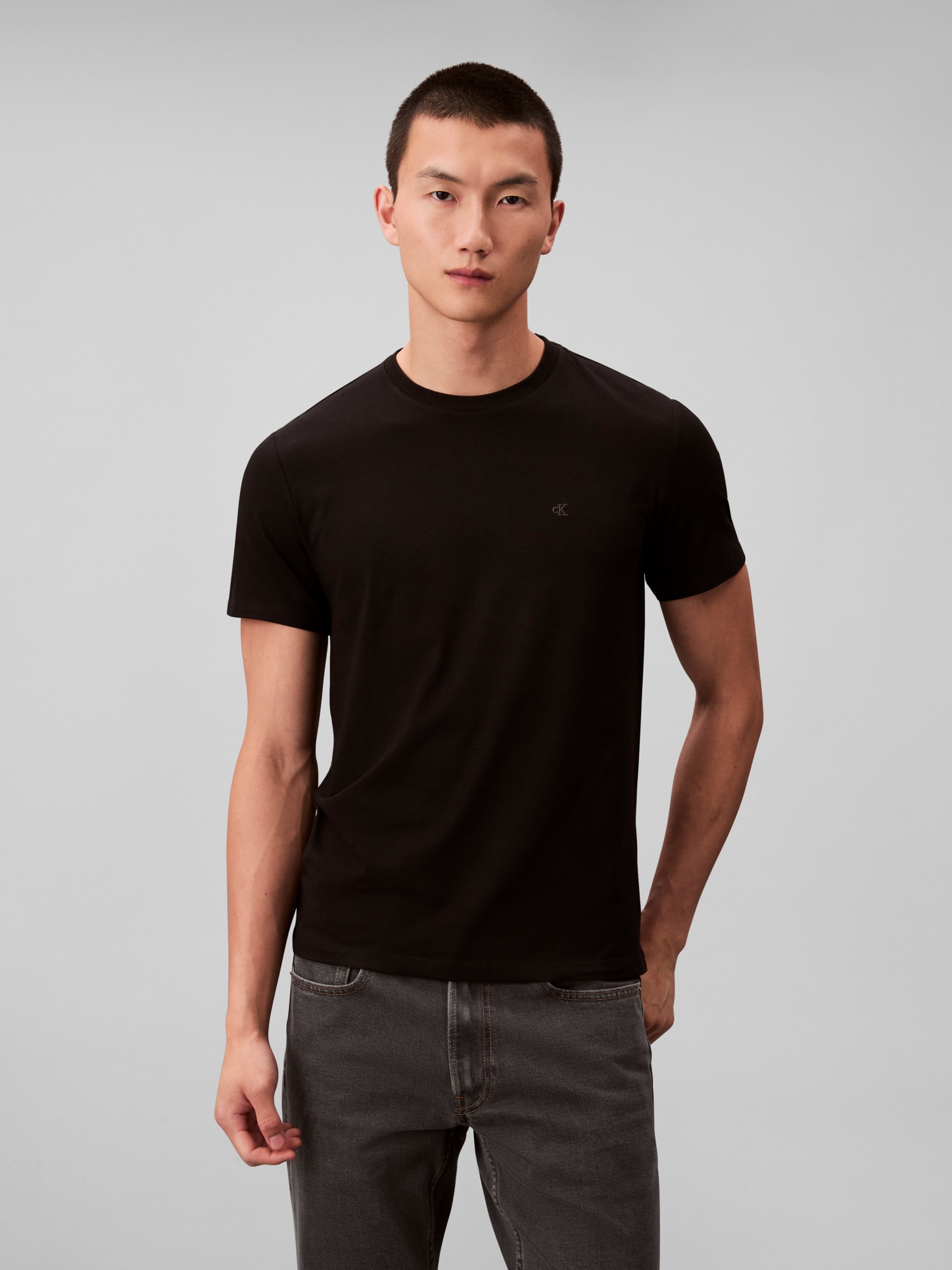 Calvin Klein T-Shirt »SS STRETCH COTTON SLIM TEE 2PK«, (Packung, 2 tlg.), Rundhalsausschnitt, slim fit