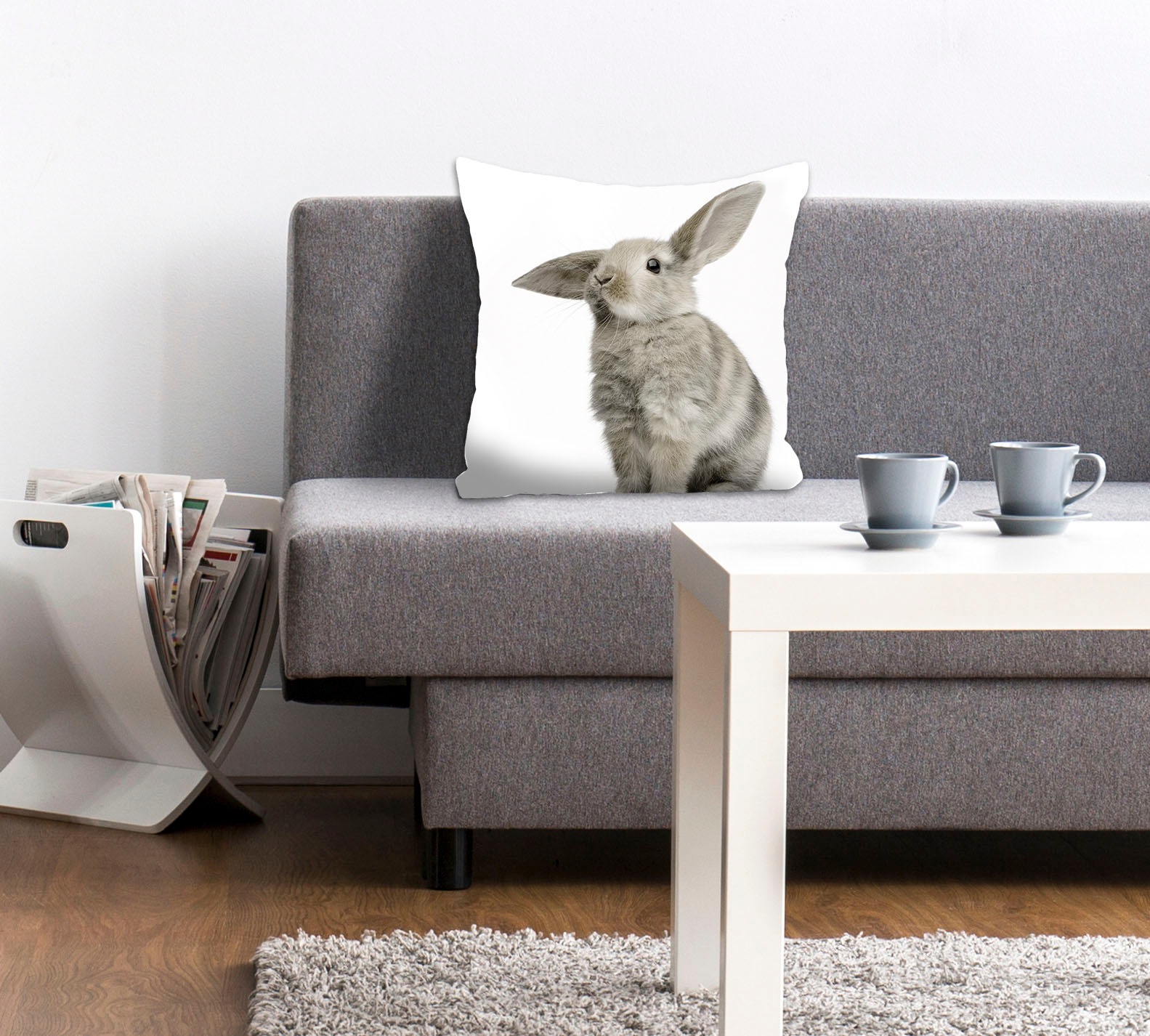 queence Dekokissen »Marwin«, Kissenhülle,grauer Hase,Süß,Ostern,Tierisch,Fr günstig online kaufen
