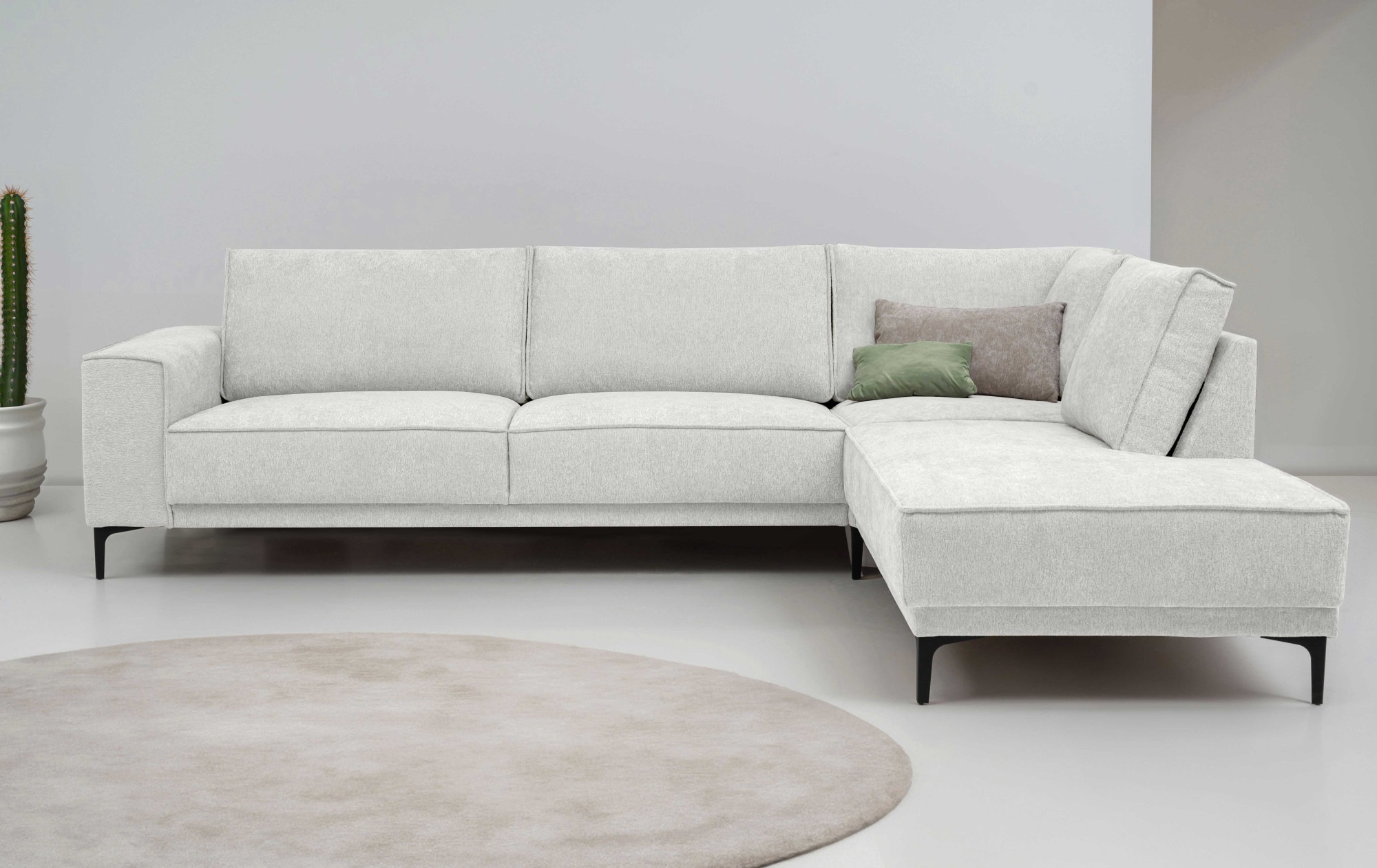 Places of Style Ecksofa »Polsterecke Oland, Struktur, Flachgewebe, Luxus-Mi günstig online kaufen