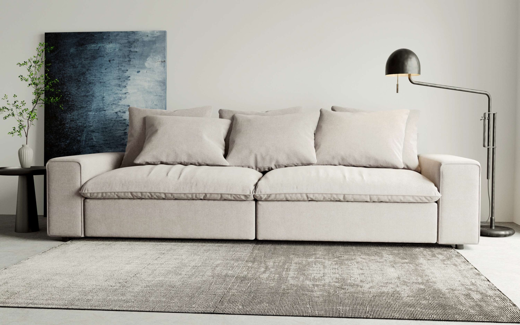 andas Big-Sofa »Venslev«, Lounge-Sofa, mit extra tiefer Sitzfläche und losen Kissen