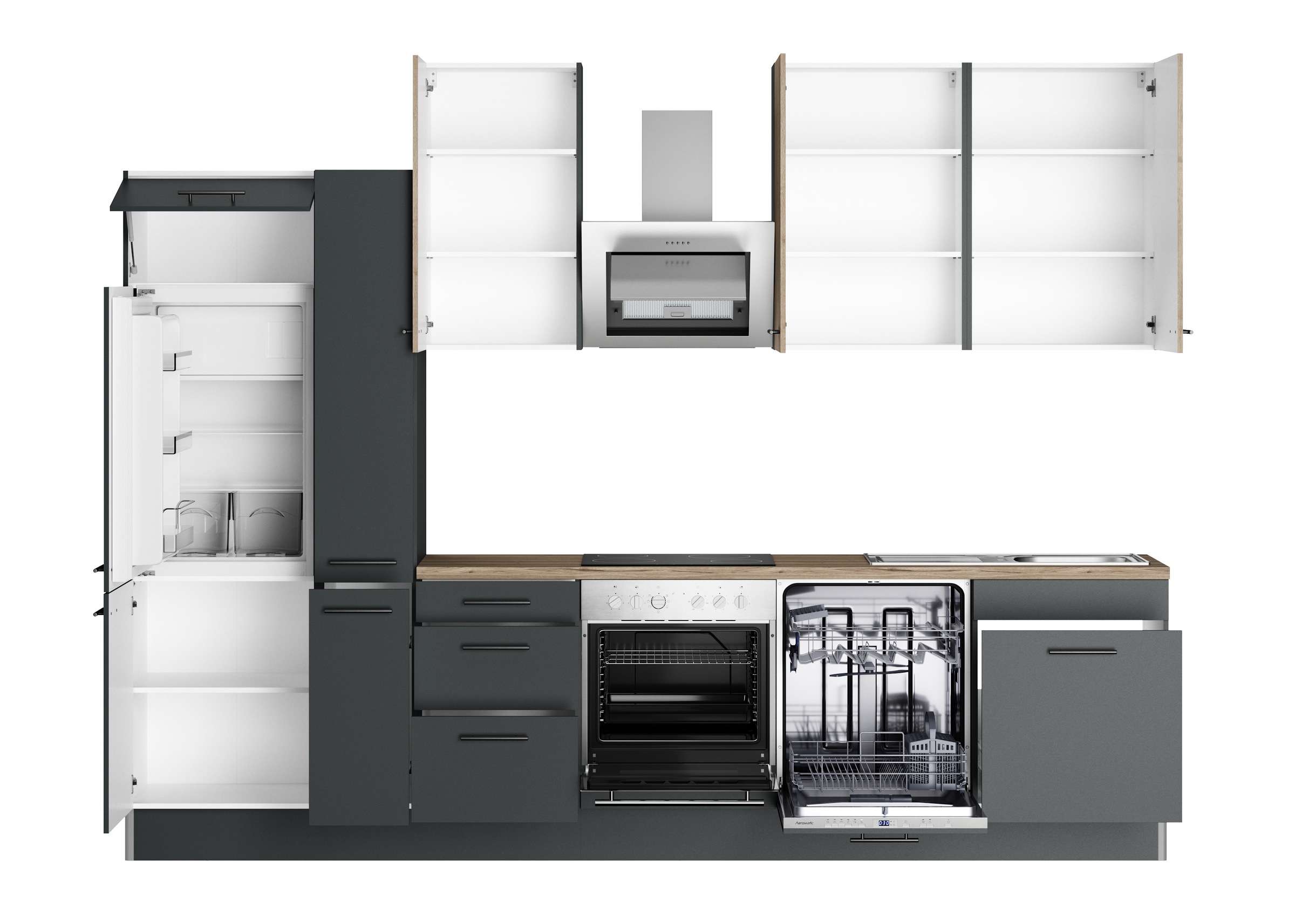 OPTIFIT Küchenzeile »Fiona«, Breite 320 cm, mit Hanseatic-E-Geräten,in Premium oder Basic