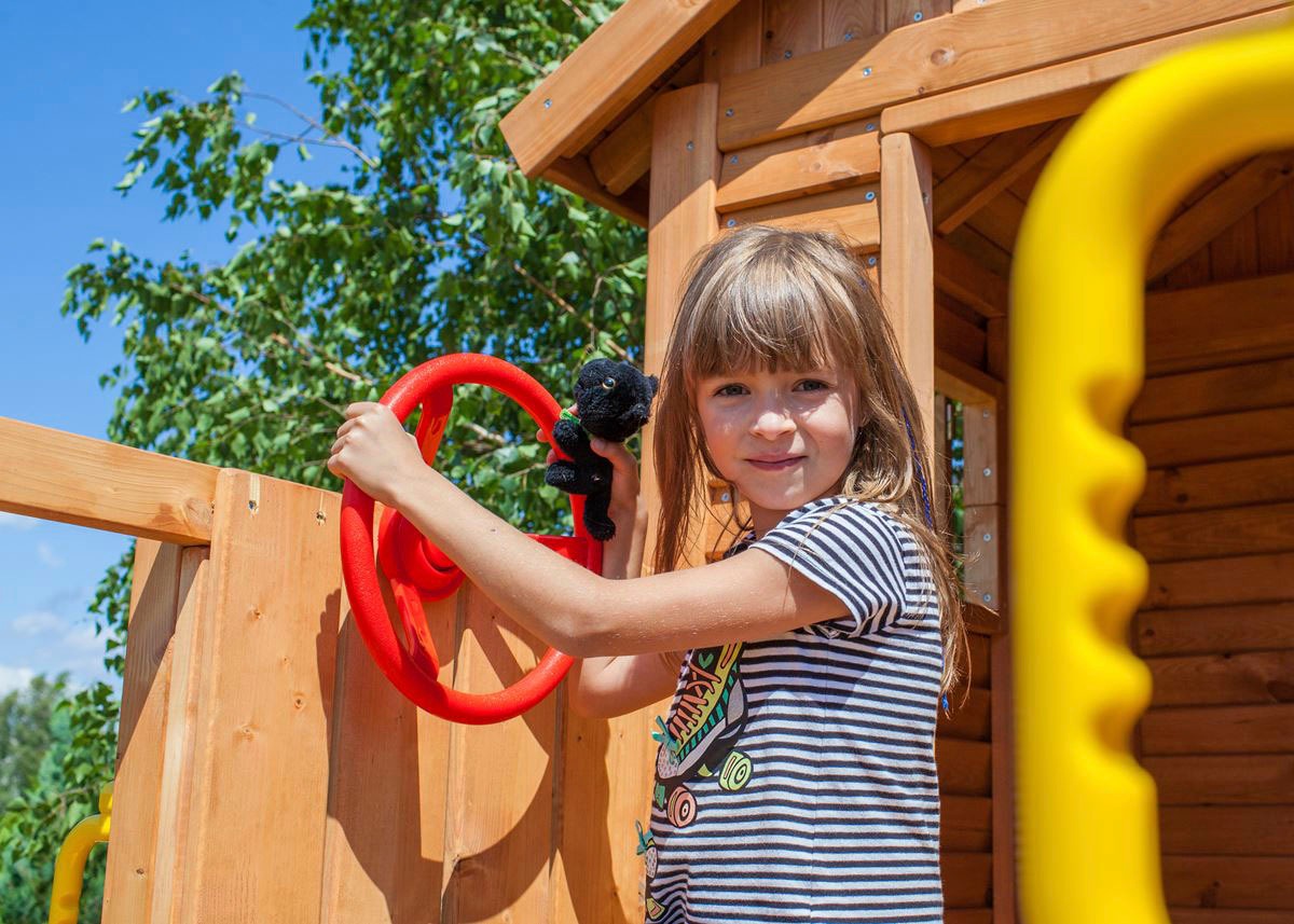 FUNGOO Spielturm »My House«, Spielhaus & Rutsche, Sandkasten