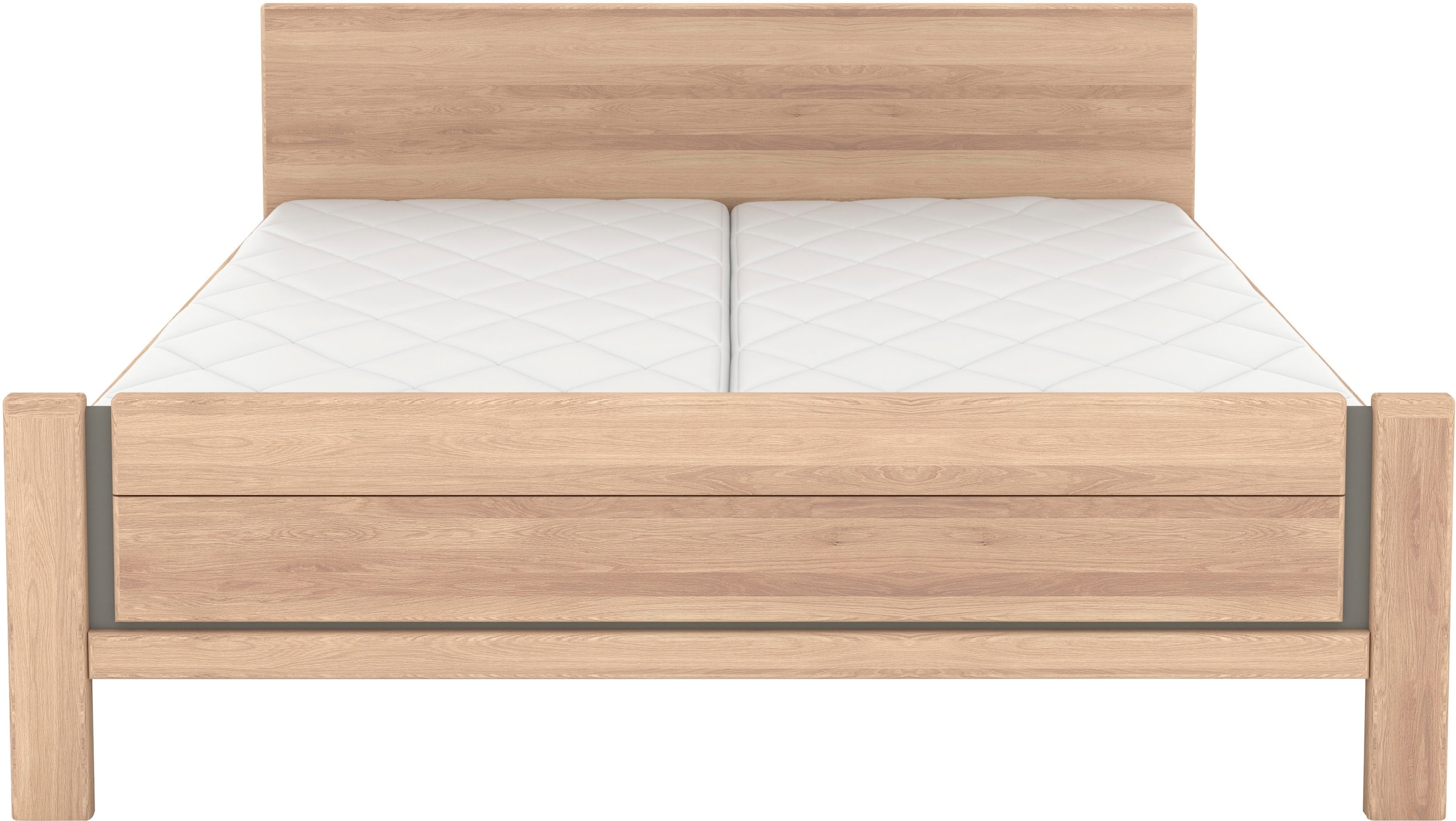 Musterring Holzbett »Sorrent, Bettgestell, Bettrahmen, teilmassiv Eiche«, (MADE IN GERMANY), Eiche teilmassiv, Liegehöhenverstellung, Stollenfußteil