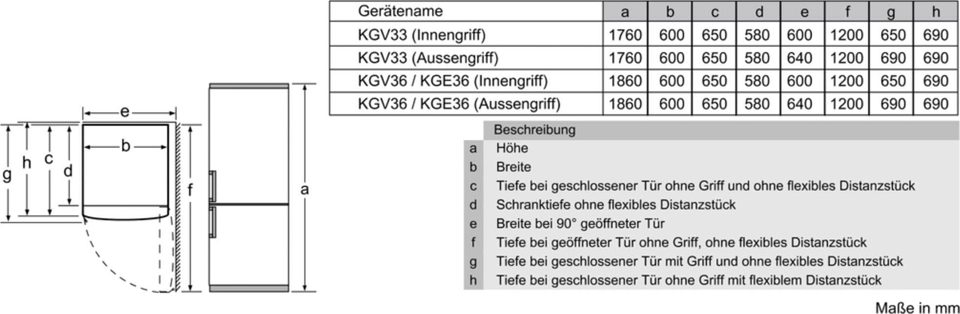 SIEMENS Kühl-/Gefrierkombination »KG36EALCA«, KG36EALCA, 186 cm hoch, 60 cm breit