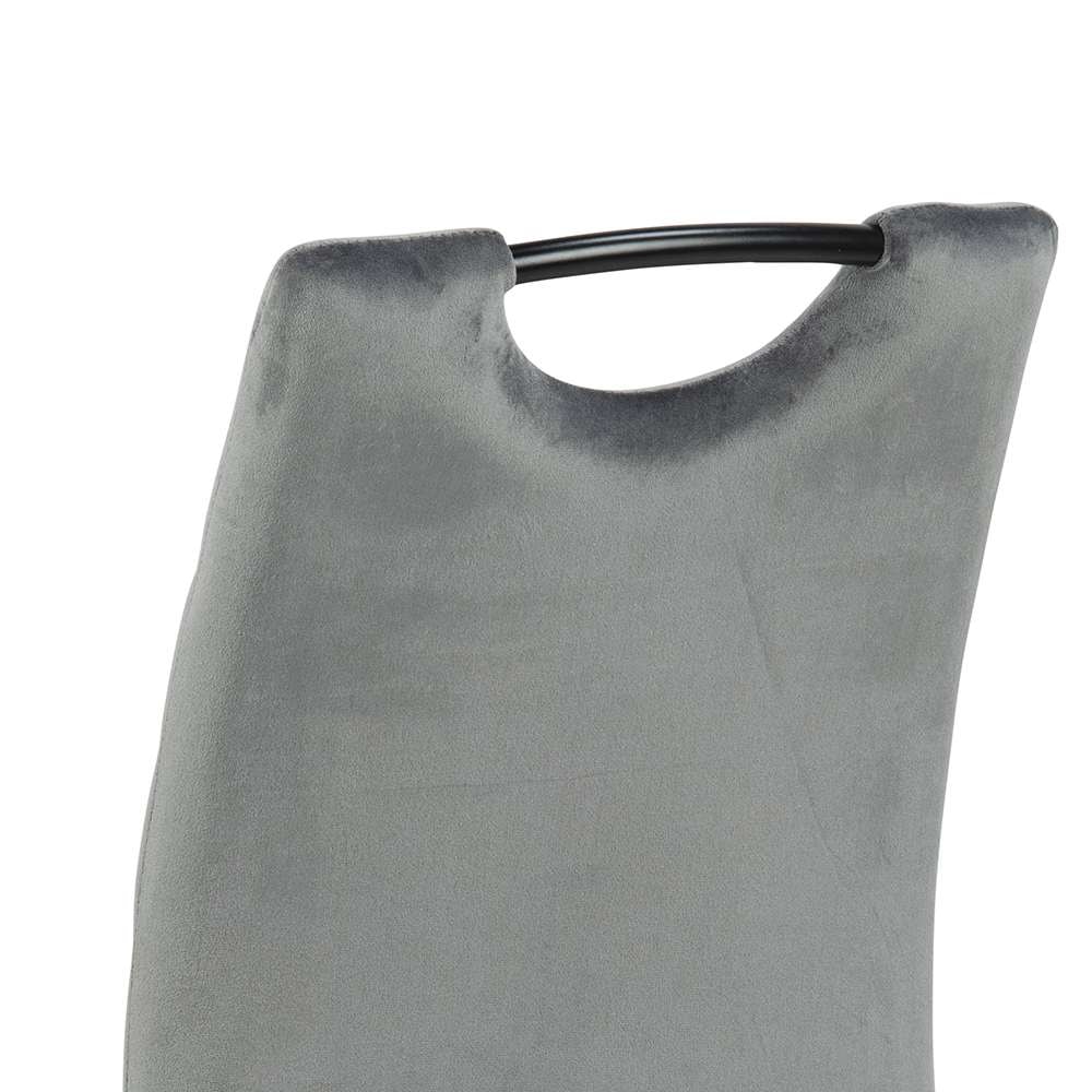 ACTONA GROUP Esszimmerstuhl »Dia«, 4 St., Samtvelours, Esszimmerstuhl Dia (Set, 4 St) in grau Samtvelours, mit Handgriff