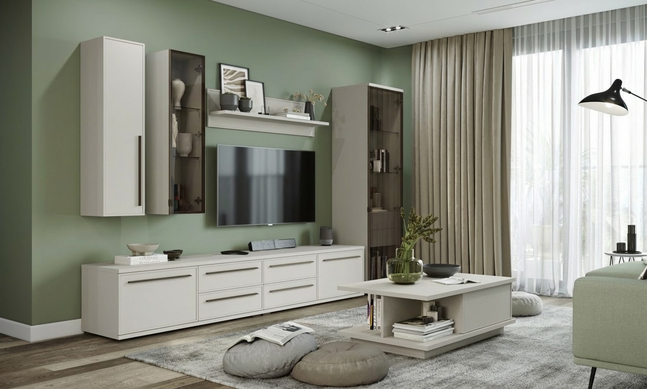 PLACES OF STYLE Hängevitrine »Opera, Wandschrank, Schwebendes Design für modernen Wohnraum« UV lackiert, Soft Close Funktion, Wandmontiert