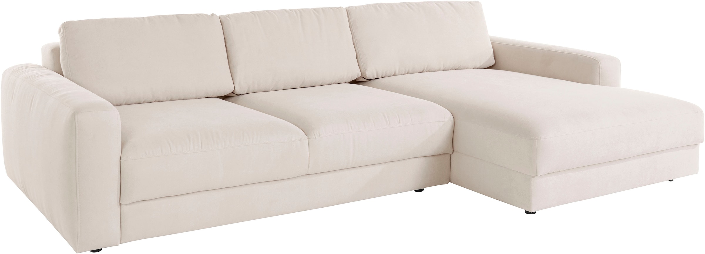 Places of Style Ecksofa »Bloomfield, elegant, viel Platz, Mega Couch, Breite 303cm, L-Form«, extra tiefe Sitzfläche, wahlweise mit Sitztiefenverstellung