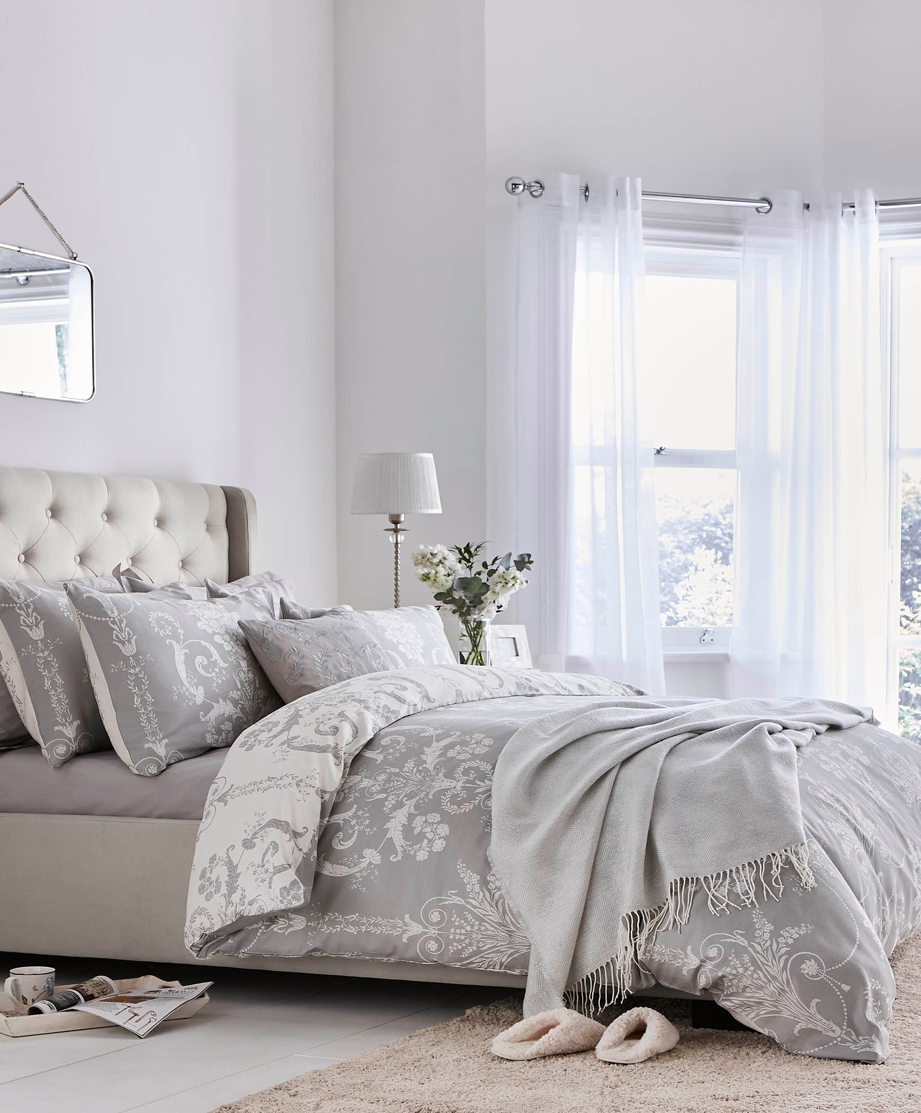 LAURA ASHLEY Bettwäsche »Baumwoll Satin, Mit floralem Munster, 3teilig, ink günstig online kaufen