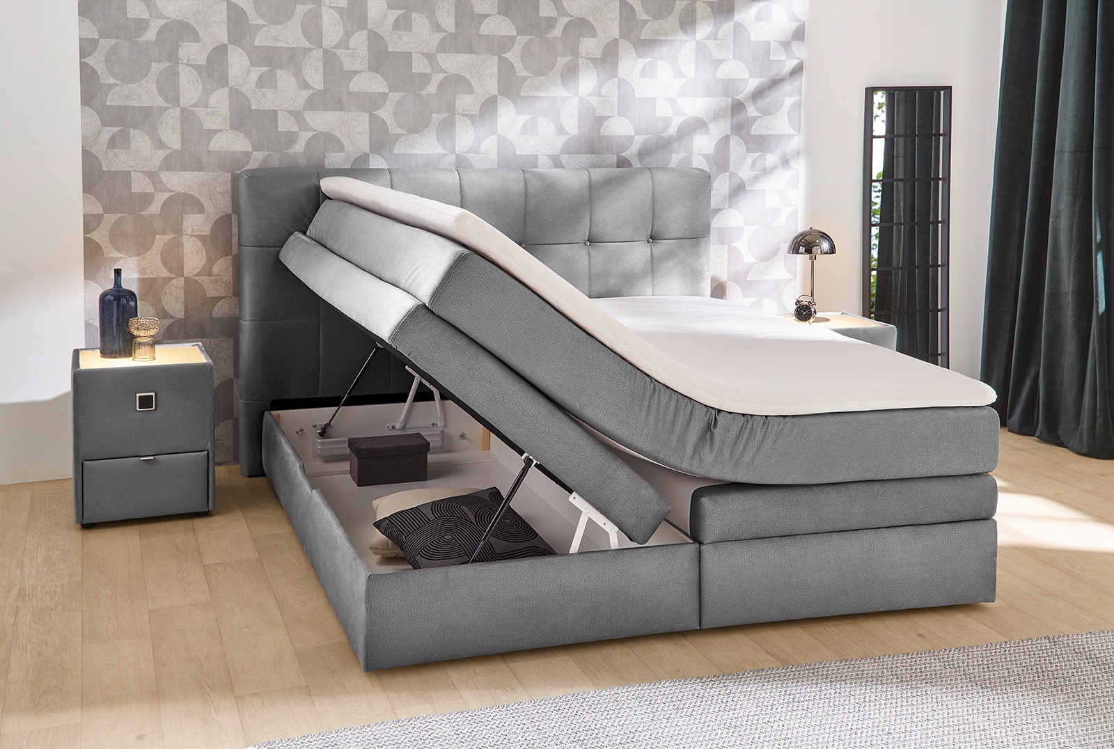 Jockenhöfer Gruppe Boxspringbett »Amy«, mit Bettkasten und Kaltschaum-Topper, erhältlich in 140 & 180cm Breite