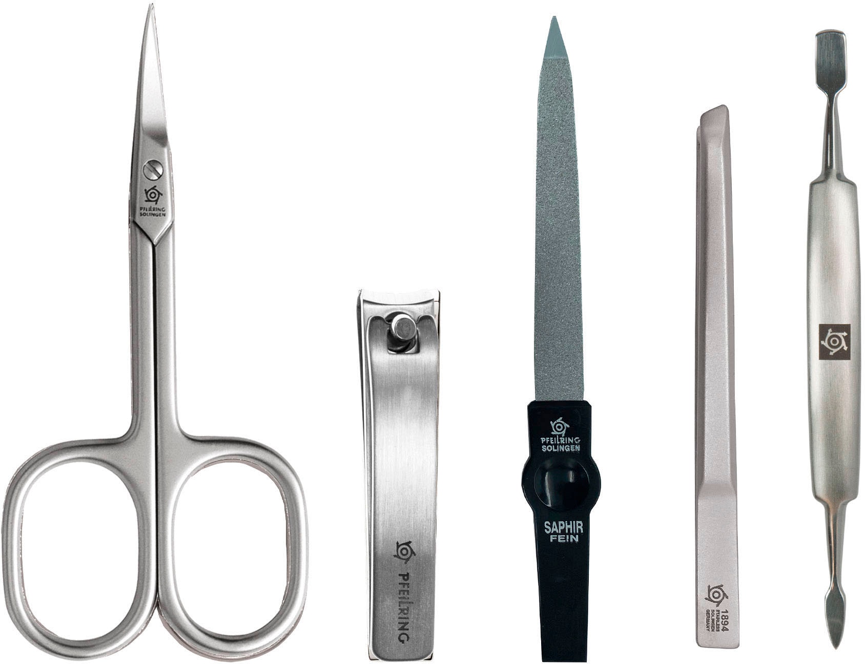 PFEILRING Maniküre-Etui, (5 tlg.), Reißverschlussetui in Carbon-Optik