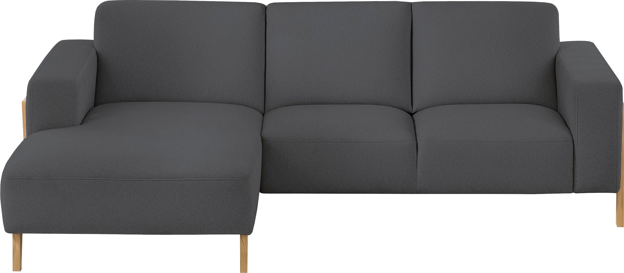 exxpo - sofa fashion Ecksofa »Starr, modern und klassisches Design, hochwertige Verarbeitung, bequem« L-Form, wahlw. elektrische Sitztiefenverstellung, Massivholzfüße