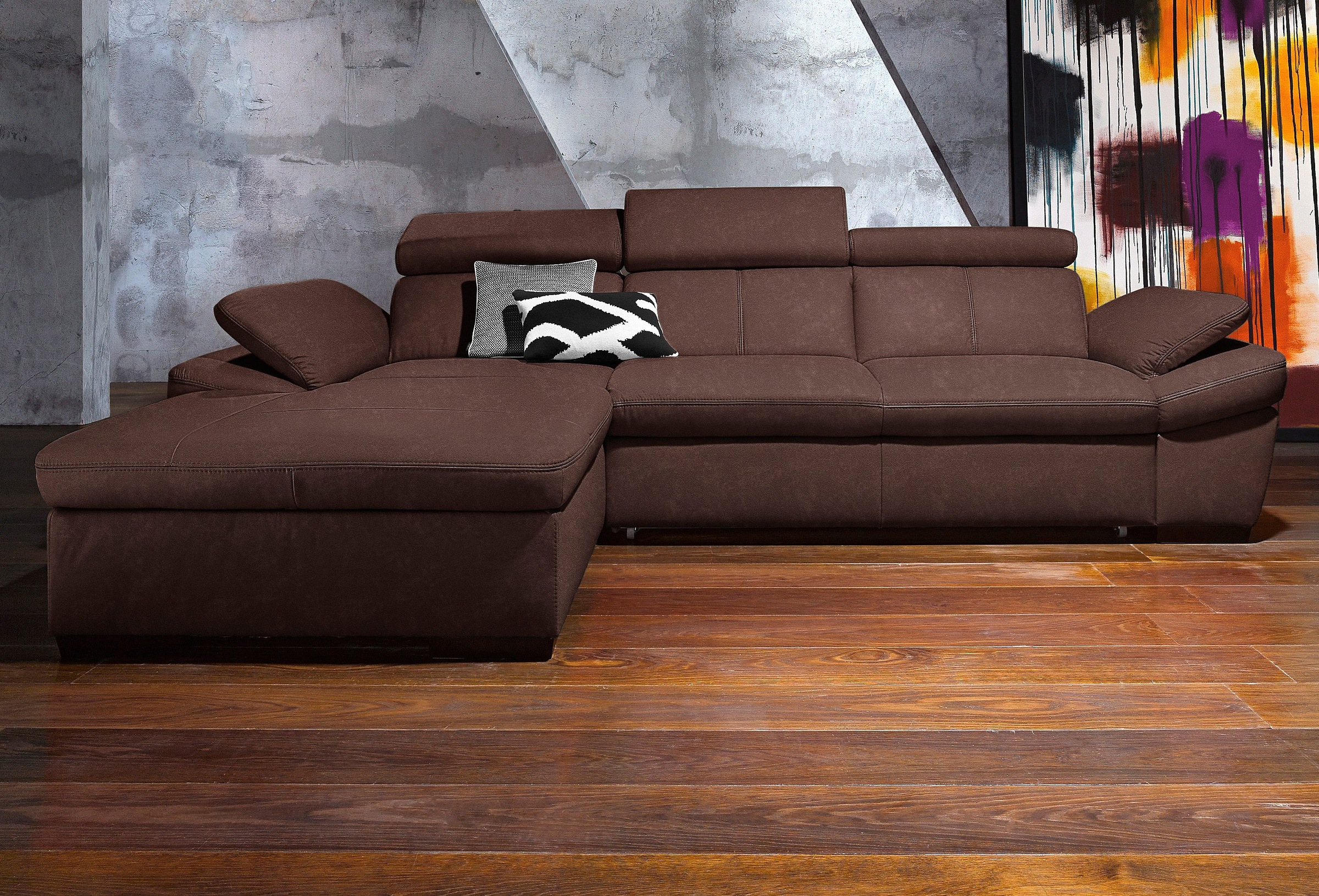 exxpo - sofa fashion Ecksofa »Salerno, Funktionssofa, Breite 280cm, hoher S günstig online kaufen