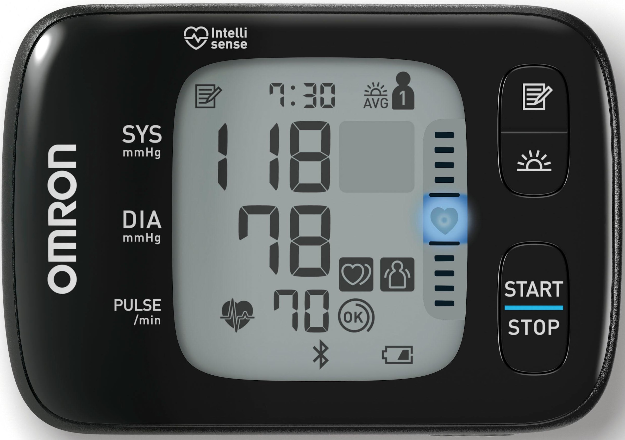 Omron Handgelenk-Blutdruckmessgerät »RS7 Intelli IT (HEM-6232T-D)«, mit LED Positionierungssensor und BT-Funktion, mit kostenloser App