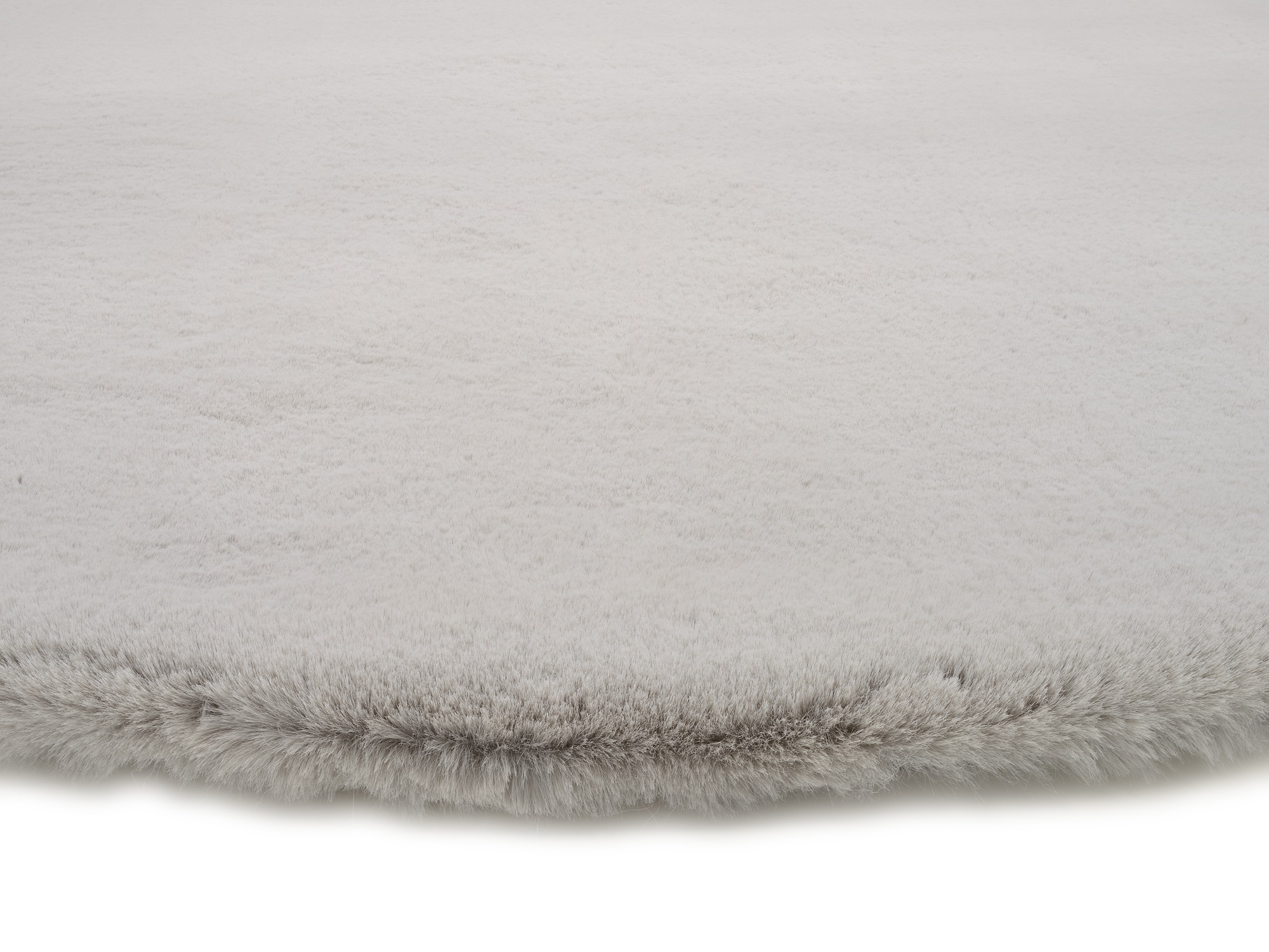 OCI DIE TEPPICHMARKE Teppich »ALISSA«, rund, 38 mm Höhe, Kuschelig weicher Flor, Kaninchen Fell Haptik, getuftet