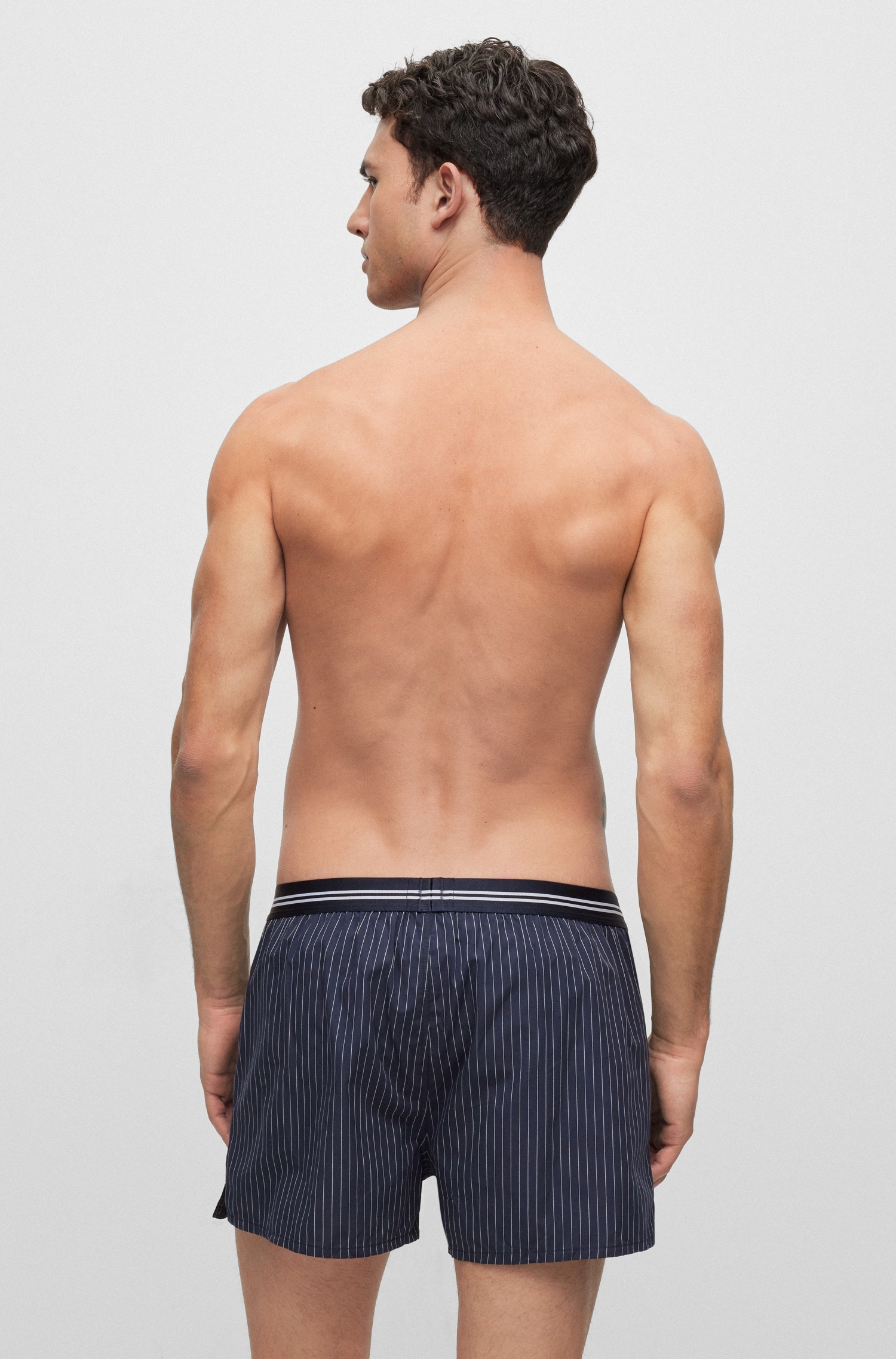 BOSS Boxershorts »3P Woven Boxer«, (Packung, 3 St., 3er Pack), mit Eingriff mit Knopf