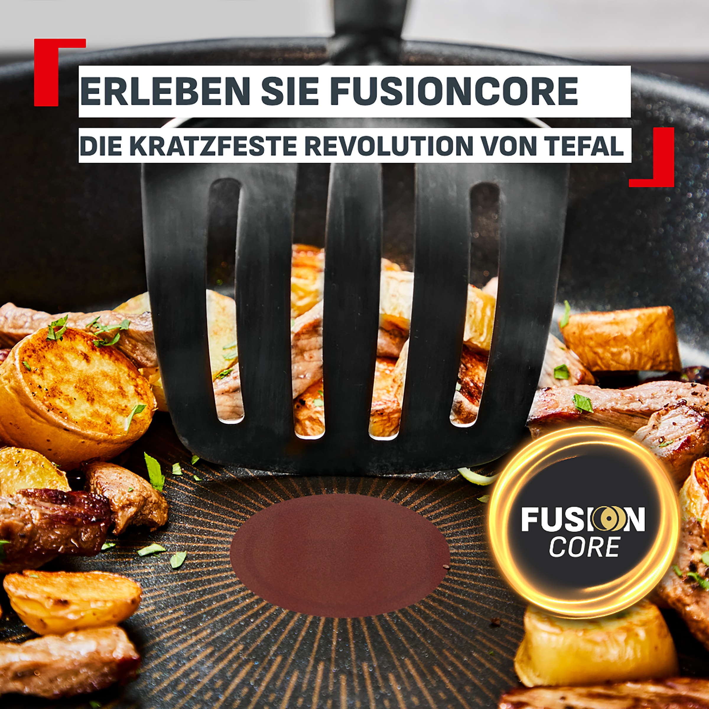 Tefal Bratpfanne »Experience Unbreakable« Aluminium 2 tlg. FusionCore Antihaftversiegelung, induktionsgeeignet, Thermo-Signal